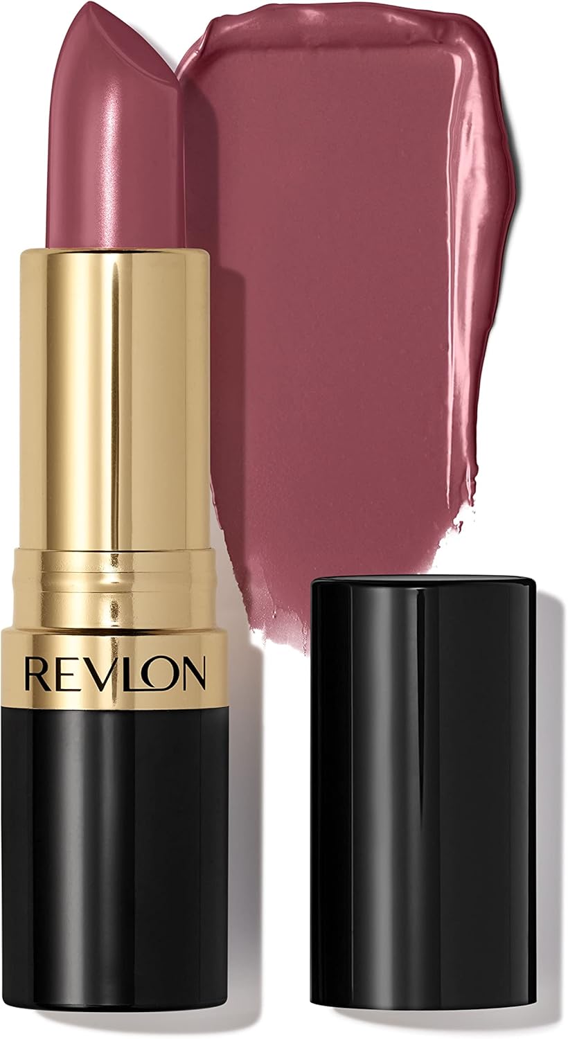 REVLON Lipstick, Super Lustrous Lipstick, Creamy Formula For Soft, Fuller-Looking Lips, Moisturized Feel, 755 Bare It All, 0.15 oz