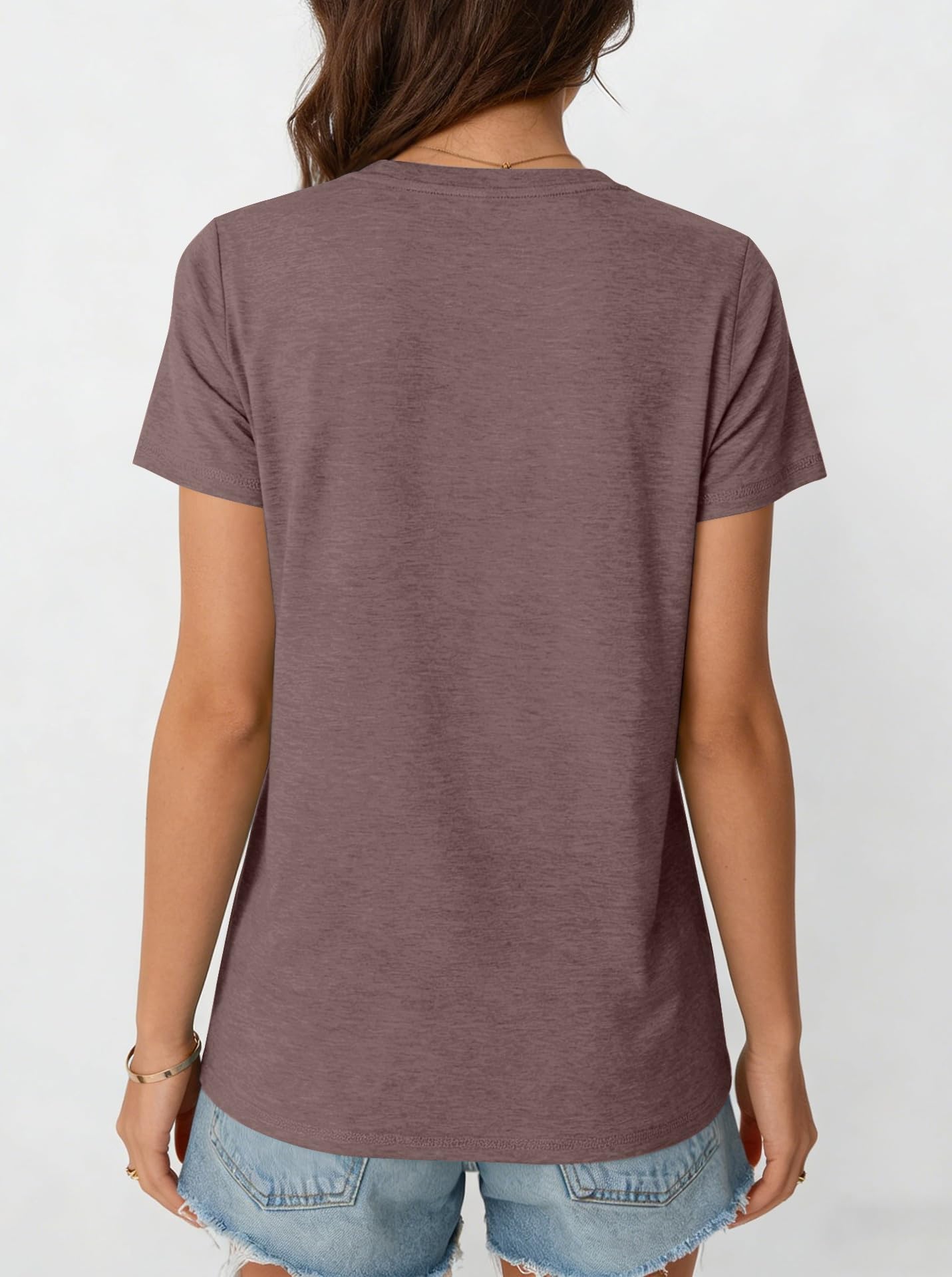 isermeo Women's Summer Short Sleeve Tops Casual Crewneck Fashion Pleated T-Shirts Blouses Trendy 2026 S-XXL