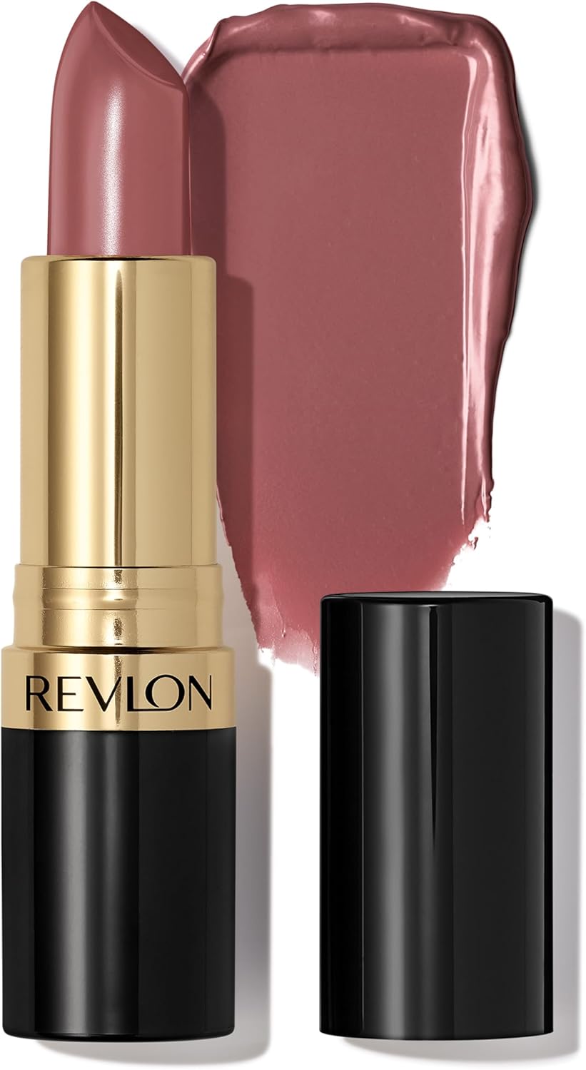 REVLON Lipstick, Super Lustrous Lipstick, Creamy Formula For Soft, Fuller-Looking Lips, Moisturized Feel, 755 Bare It All, 0.15 oz