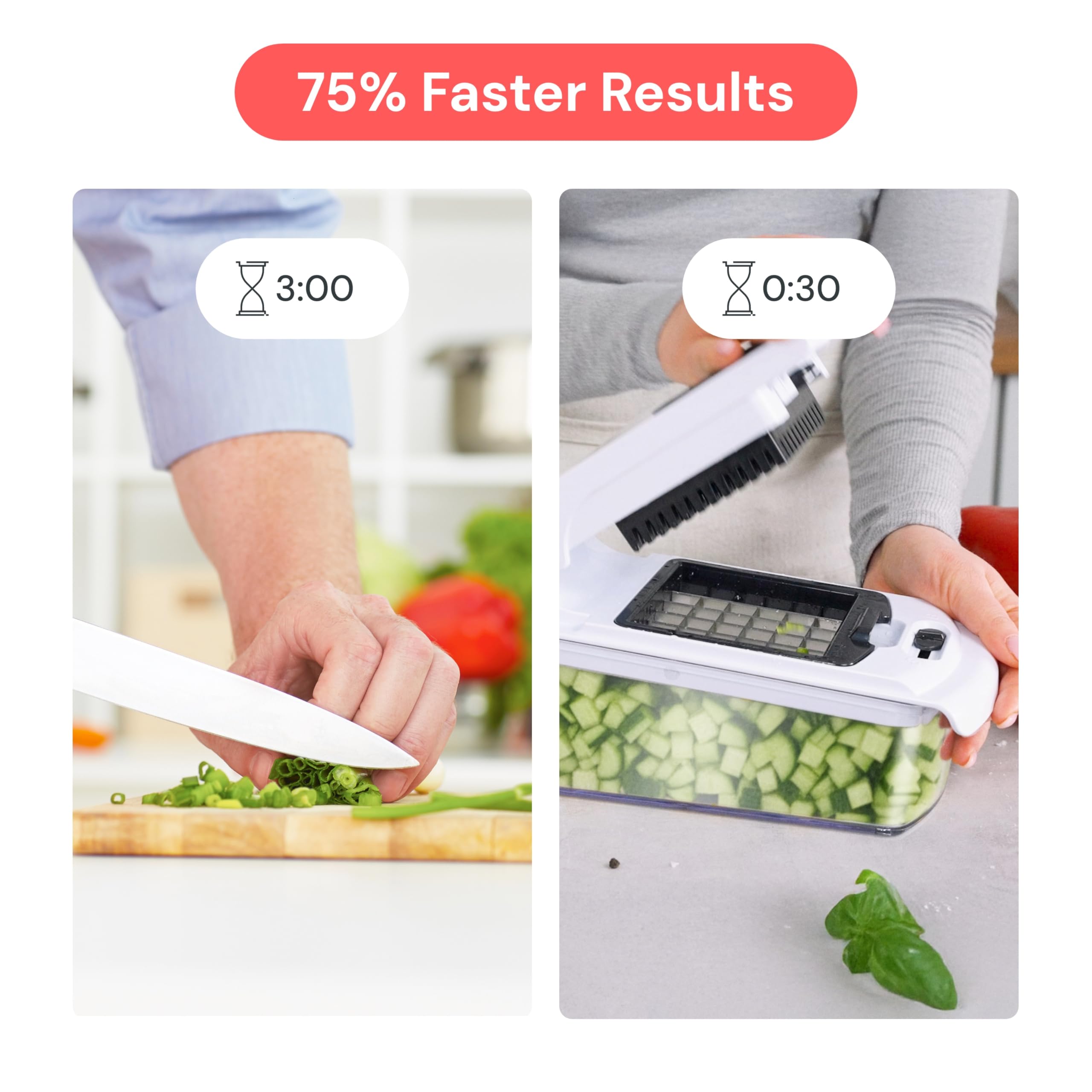 Fullstar Vegetable Chopper & Cutter - Slicer Dicer Spiralizer with Container for Food Veggie Onion Cucumber Tomato Salad Potato French Fry - Kitchen Essentials & Gadgets (PRO 4-in-1, White)