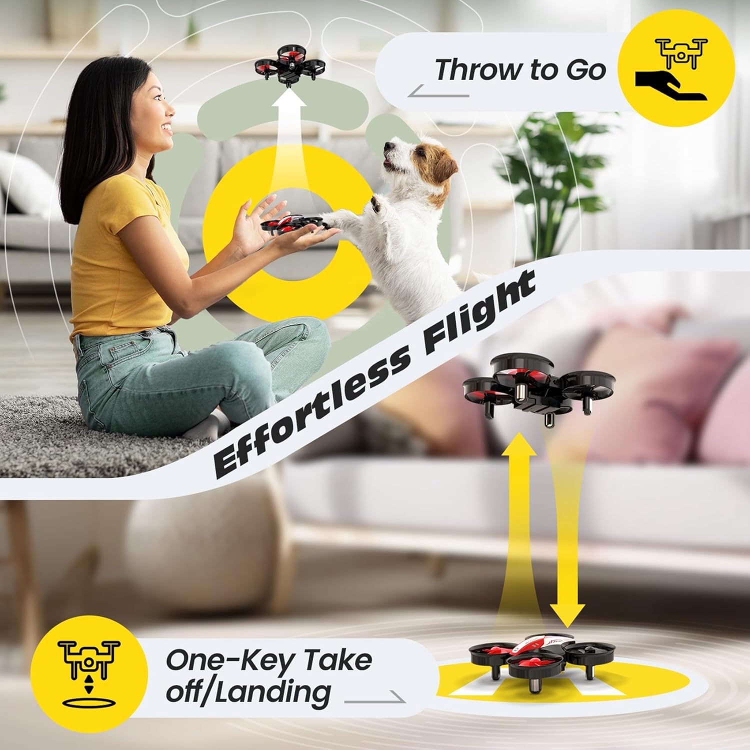 Holy Stone Mini Drone for Kids and Beginners RC Nano Quadcopter Indoor Small Helicopter Plane with Auto Hovering, 3D Flip, Headless Mode and 3 Batteries, Great Gift Toy for Boys and Girls
