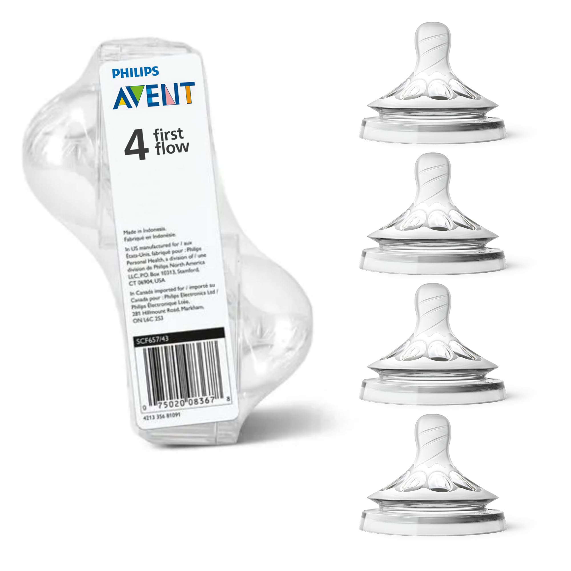 Philips Avent Natural Response Nipples, Extra Fast Flow (Flow 5), 6m+, 4-pack, SCY965/44