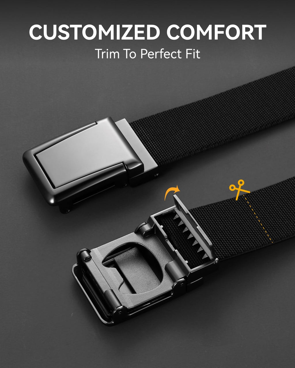 CHAOREN Tactical Belt Men - 1.5" Work Belt Nylon Stretch with Quick Release Zinc Alloy Buckle for Military Casual Jeans