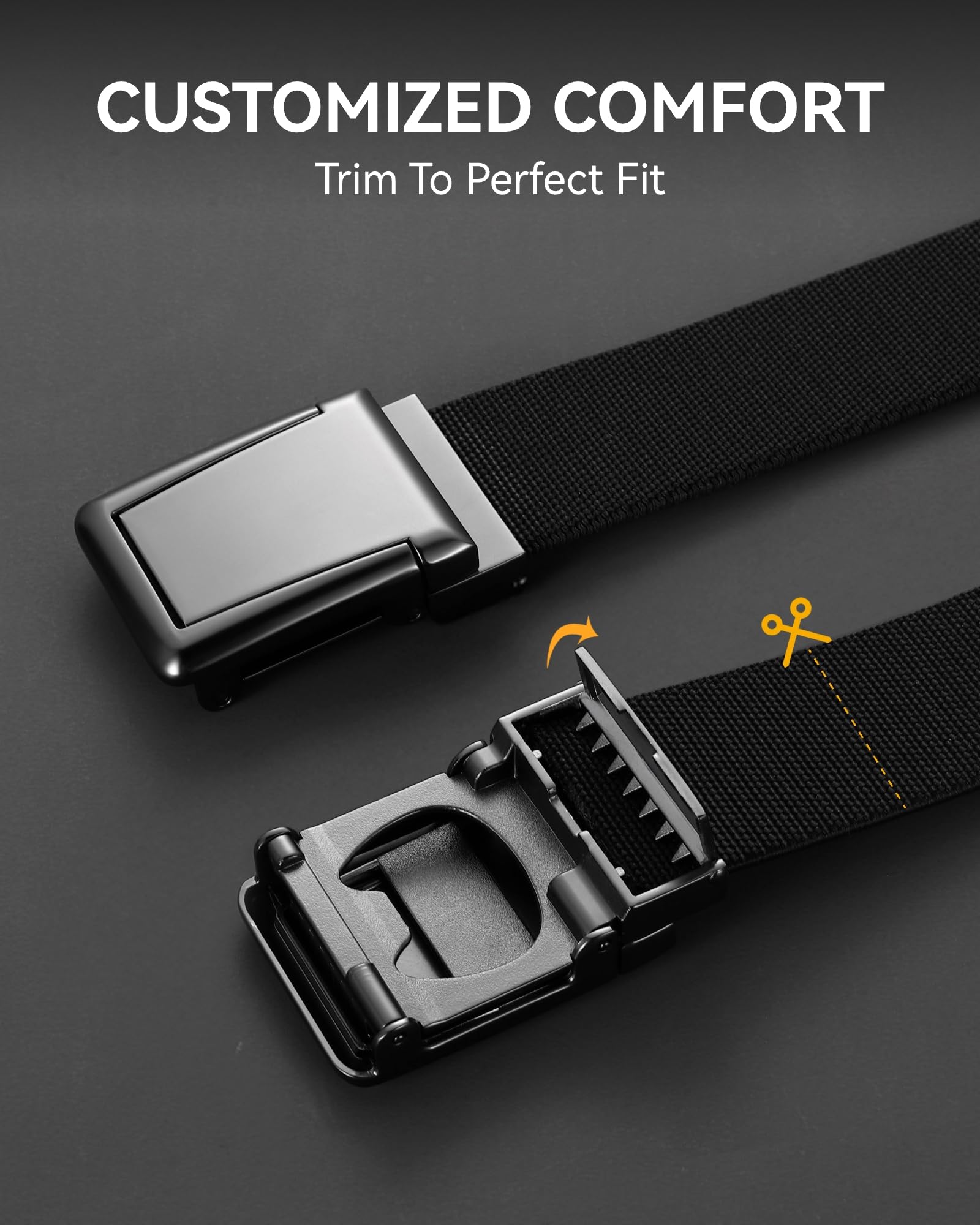 CHAOREN Tactical Belt Men - 1.5" Work Belt Nylon Stretch with Quick Release Zinc Alloy Buckle for Military Casual Jeans