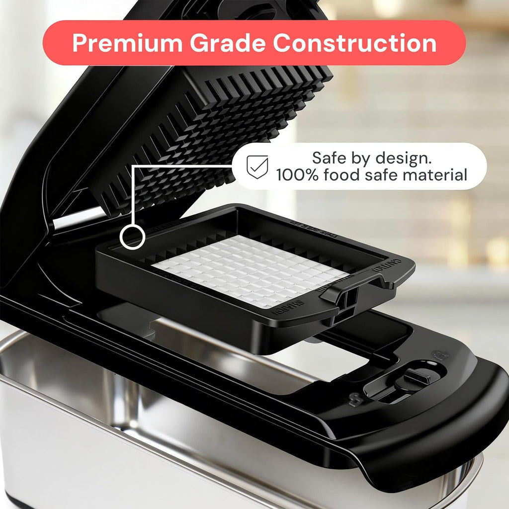 Fullstar Vegetable Chopper & Cutter - Slicer Dicer Spiralizer with Container for Food Veggie Onion Cucumber Tomato Salad Potato French Fry - Kitchen Essentials & Gadgets (PRO 4-in-1, White)