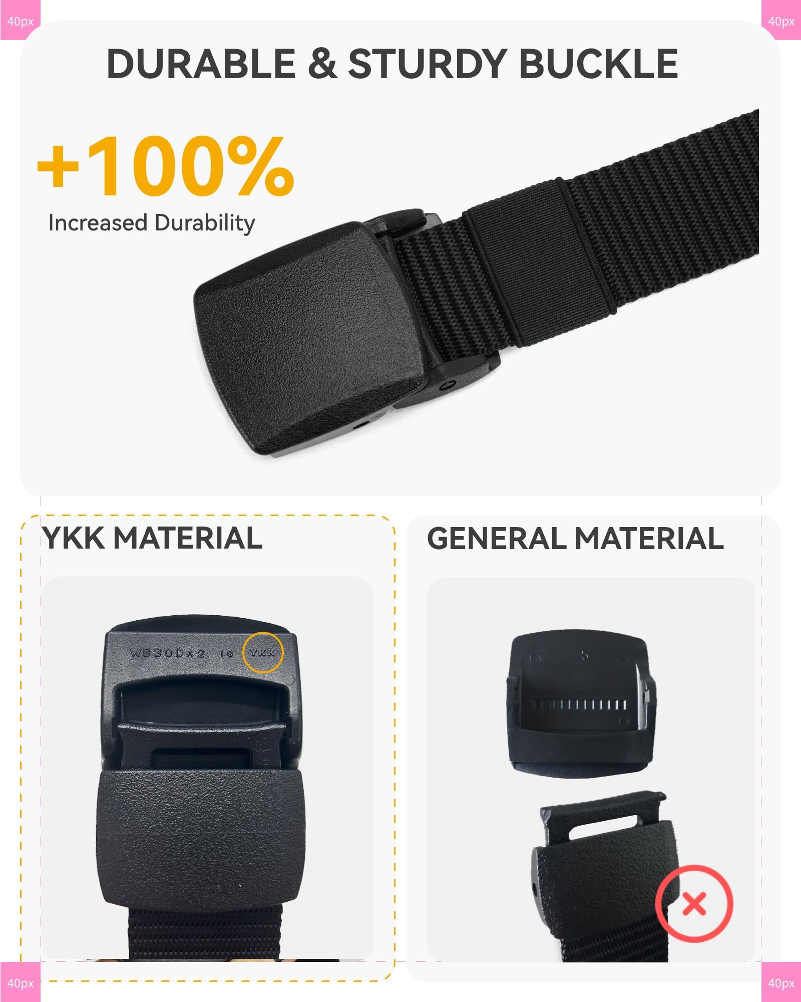 CHAOREN Baseball Kids Belt, 1.25" Nylon Boys Tactical Belt, Adjustable for Golf And Softball