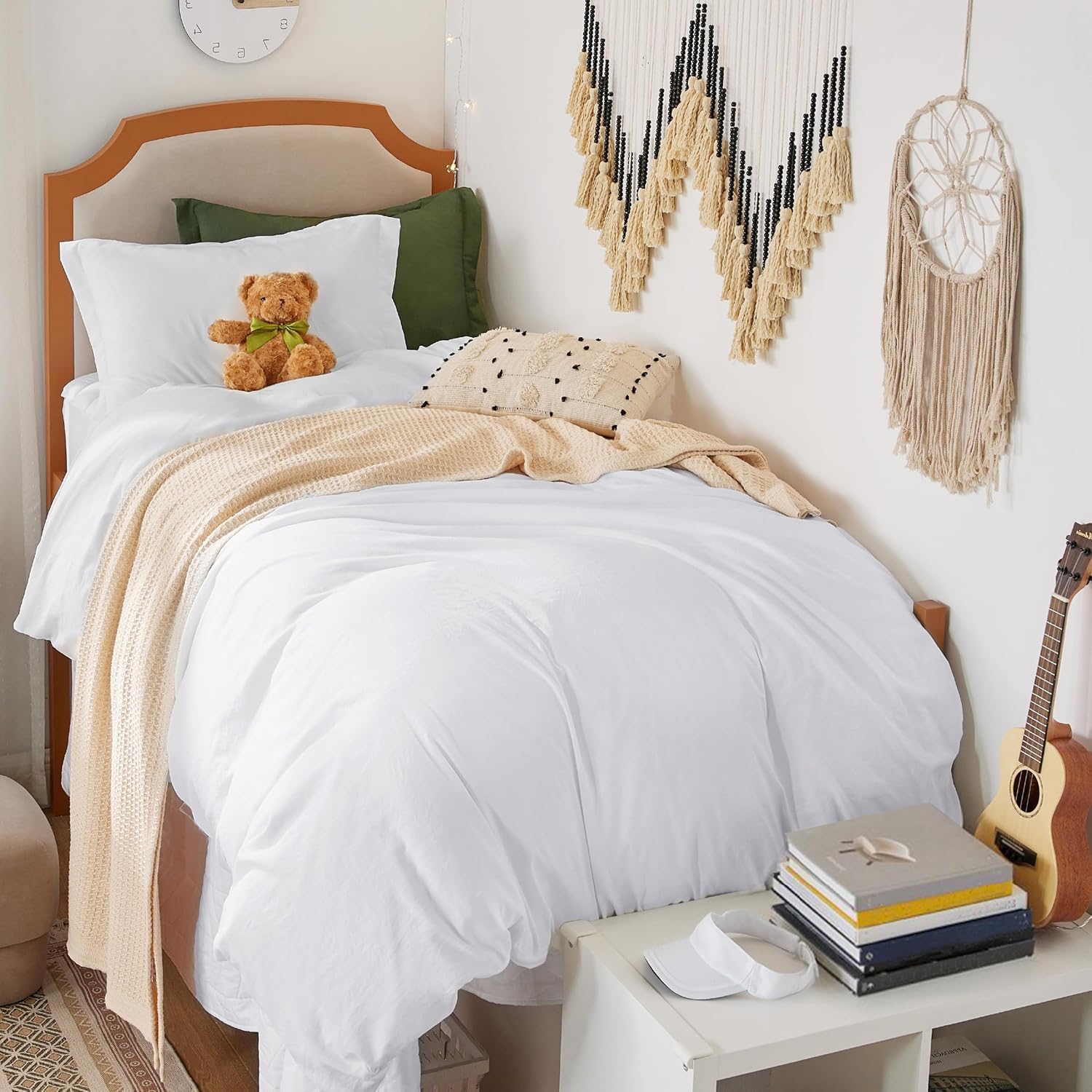 Bedsure Duvet Cover Queen Size - 3 Pieces Prewashed Cotton-Like Extra Soft Bedding Set, Includes 1 Duvet Cover 90x90 Inches with Zipper Closure & 2 Pillow Shams, Linen, Comforter Not Included