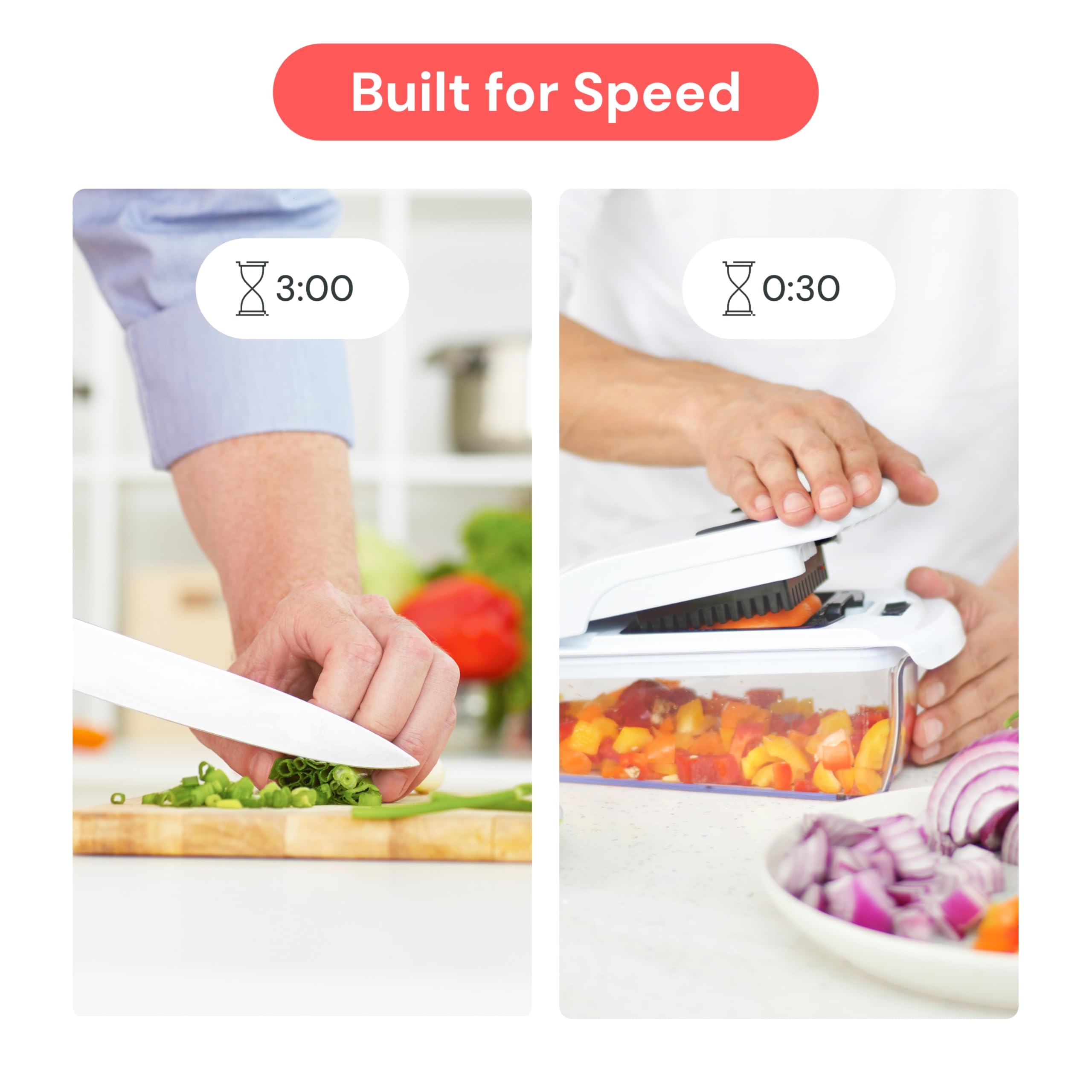 Fullstar Vegetable Chopper & Cutter - Slicer Dicer Spiralizer with Container for Food Veggie Onion Cucumber Tomato Salad Potato French Fry - Kitchen Essentials & Gadgets (PRO 4-in-1, White)