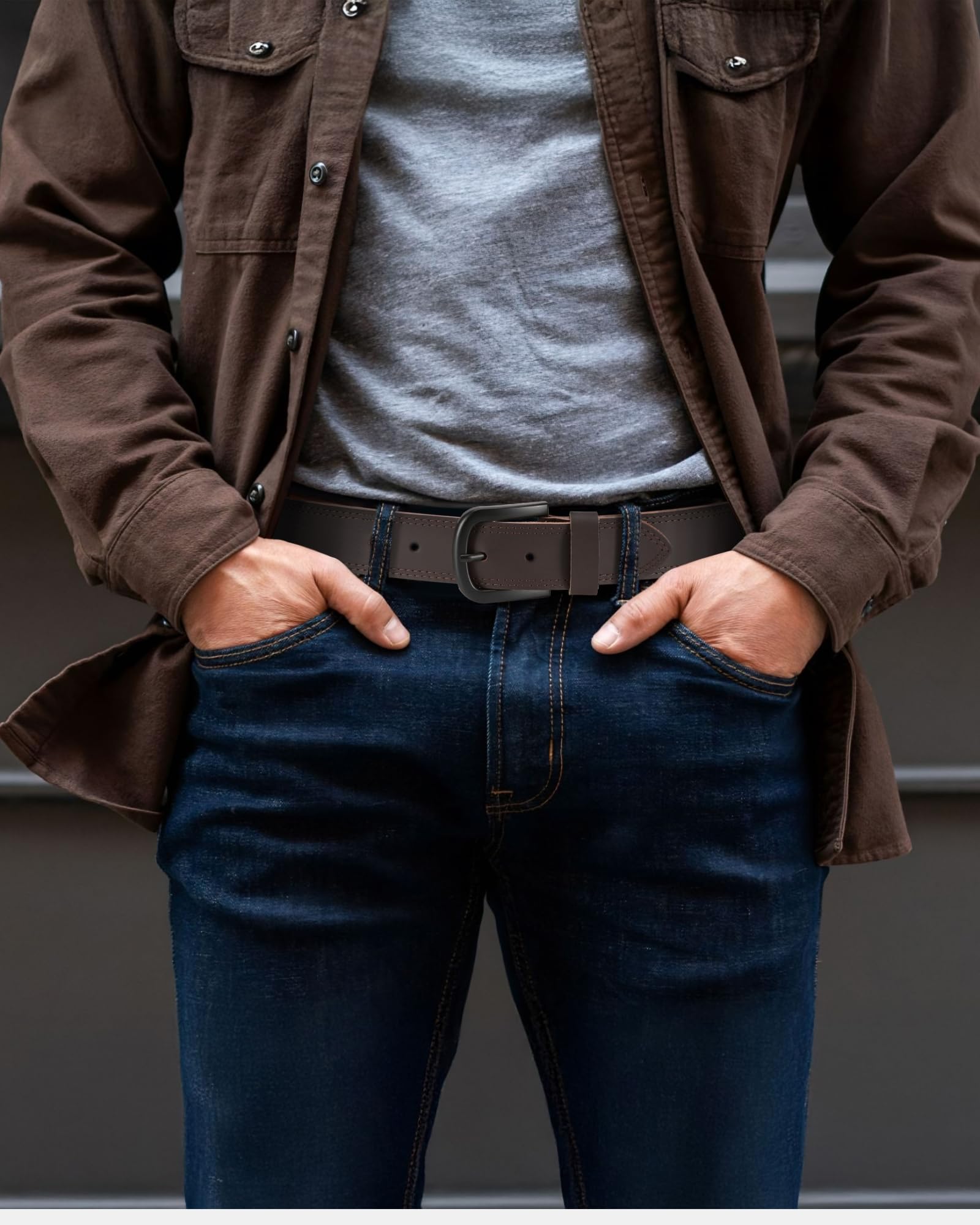 CHAOREN Belts Men - Full Grain Leather Belt for Jeans - Designed for Work Casual Occasion
