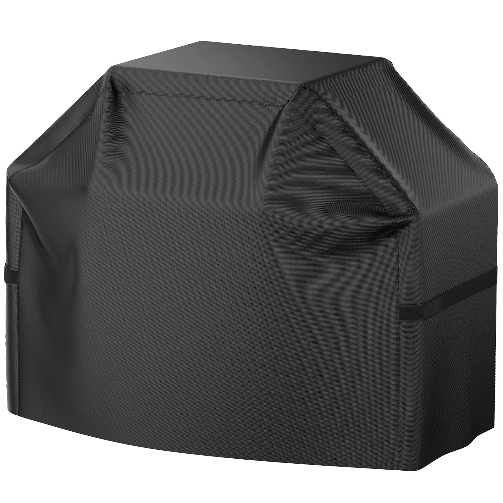 Housse de barbecue noire pour grill, capot arrondi, sangles latérales à fermeture auto-agrippante