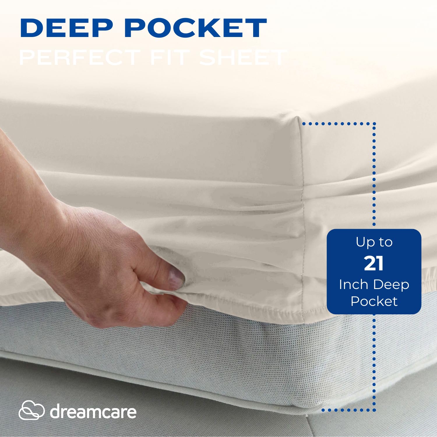 DREAMCARE Bedding Sets Queen - 4 Piece Queen Bed Sheets - Deep Pocket up to 15 in - Draps Lit Queen - Luxury Hotel Sheets & Pillowcases Set - Shrink & Fade Resistant (Queen, Black)