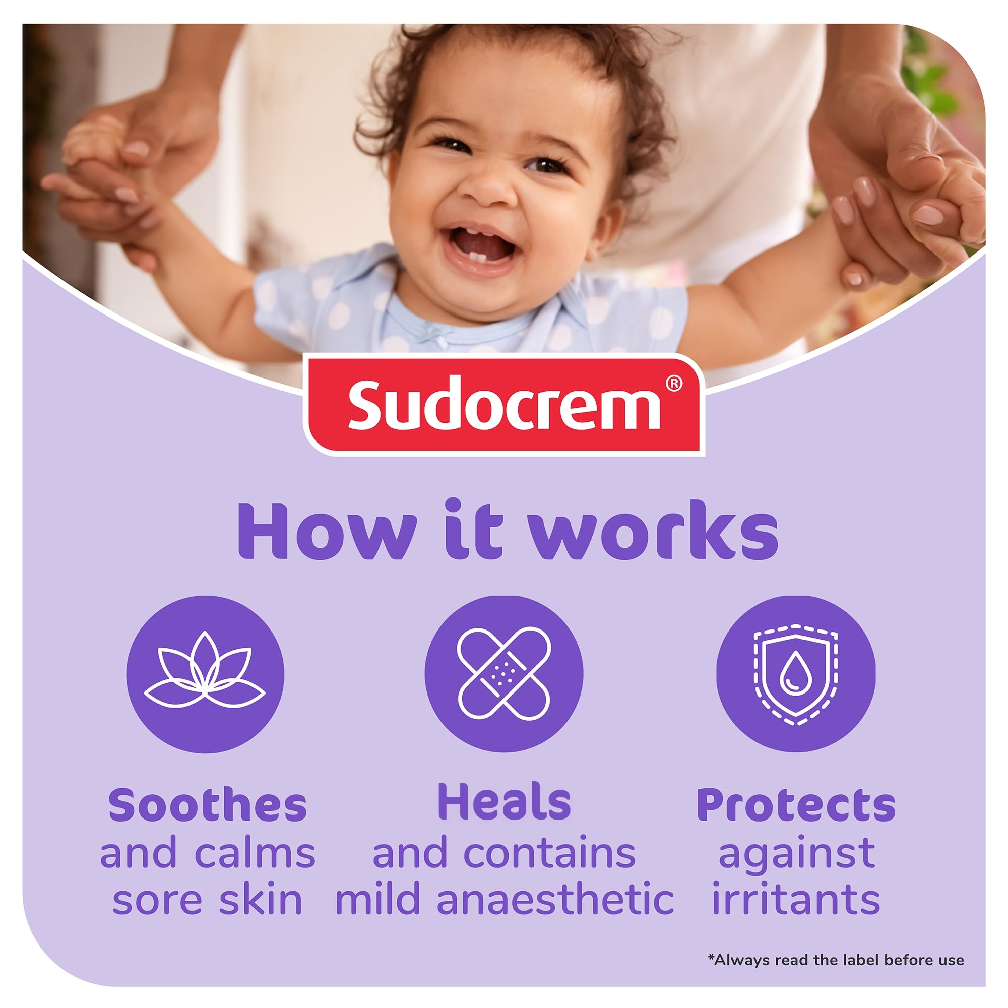 Sudocrem - Diaper Rash Cream for Baby, Soothes, Heals, and Protects, Relief and Treatment of Diaper Rash, Zinc Oxide Cream - 250g