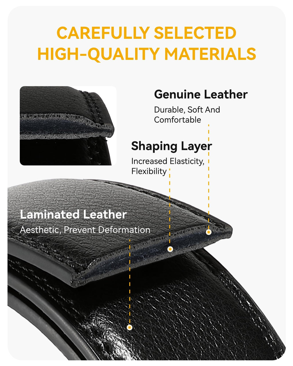 CHAOREN Ratchet Belts Men, 1 3/8" Mens Belts Leather Buckley Belt, Perfect Companion to Men's Oxfords