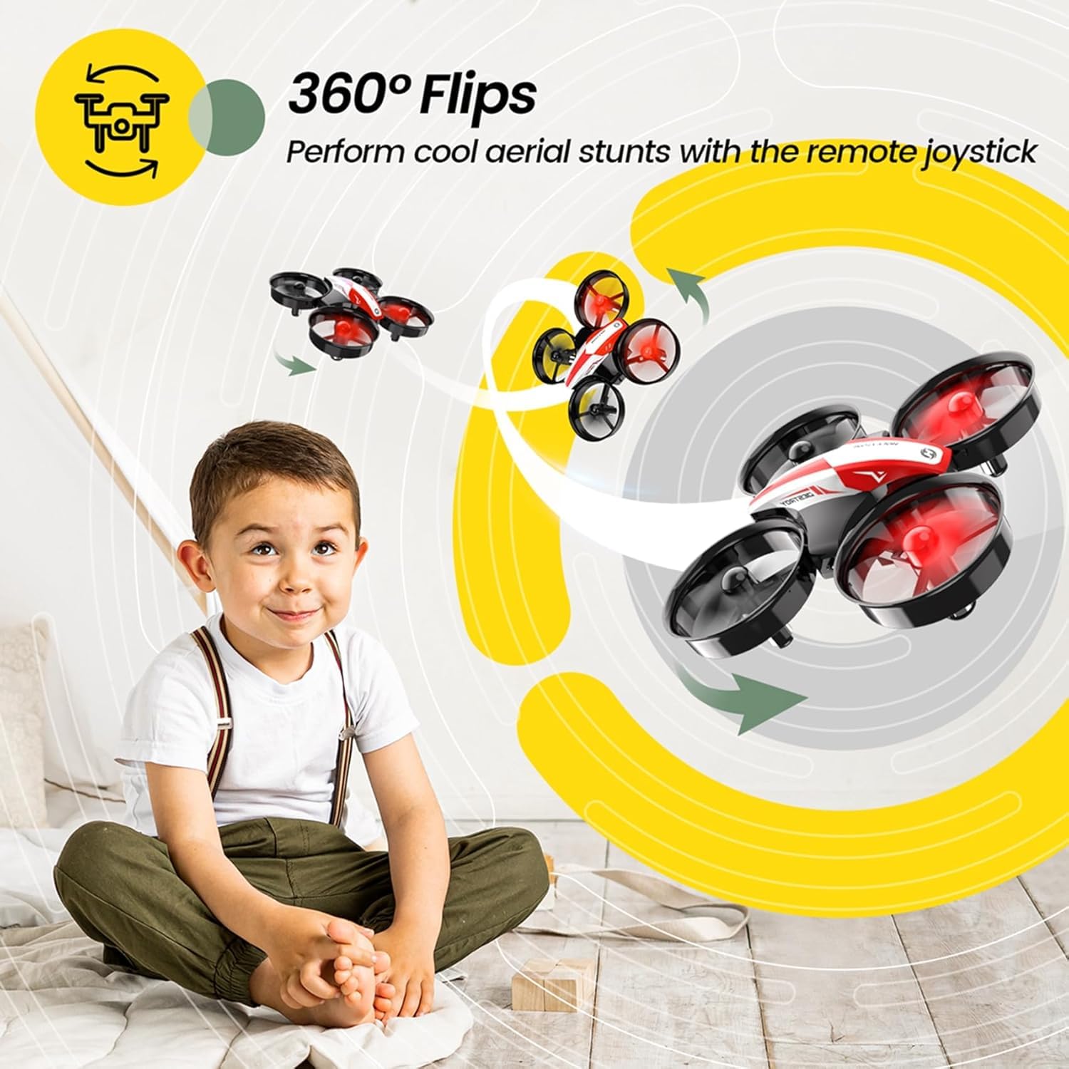Holy Stone Mini Drone for Kids and Beginners RC Nano Quadcopter Indoor Small Helicopter Plane with Auto Hovering, 3D Flip, Headless Mode and 3 Batteries, Great Gift Toy for Boys and Girls