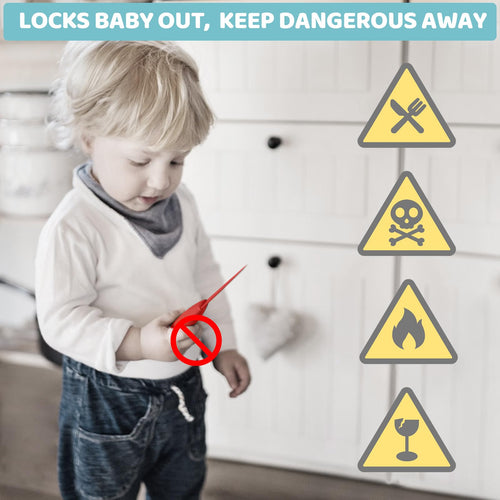 4our Kiddies 12 Pack Child Safety Magnetic Cabinet Locks with 2 Keys, No Drill Baby Proofing Drawer Locks for Baby Safety, Invisible Adhesive Magnetic Cupboard Locks for Kitchen Cabinet and Drawers