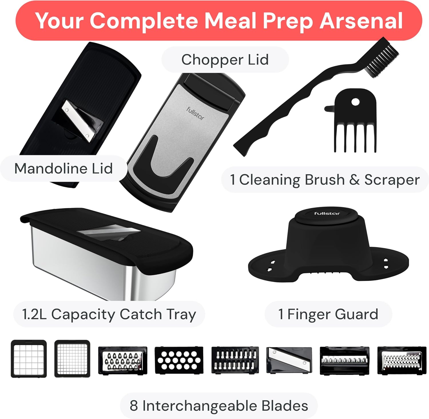 Fullstar Chopper 8 in 1, Stainless Steel
