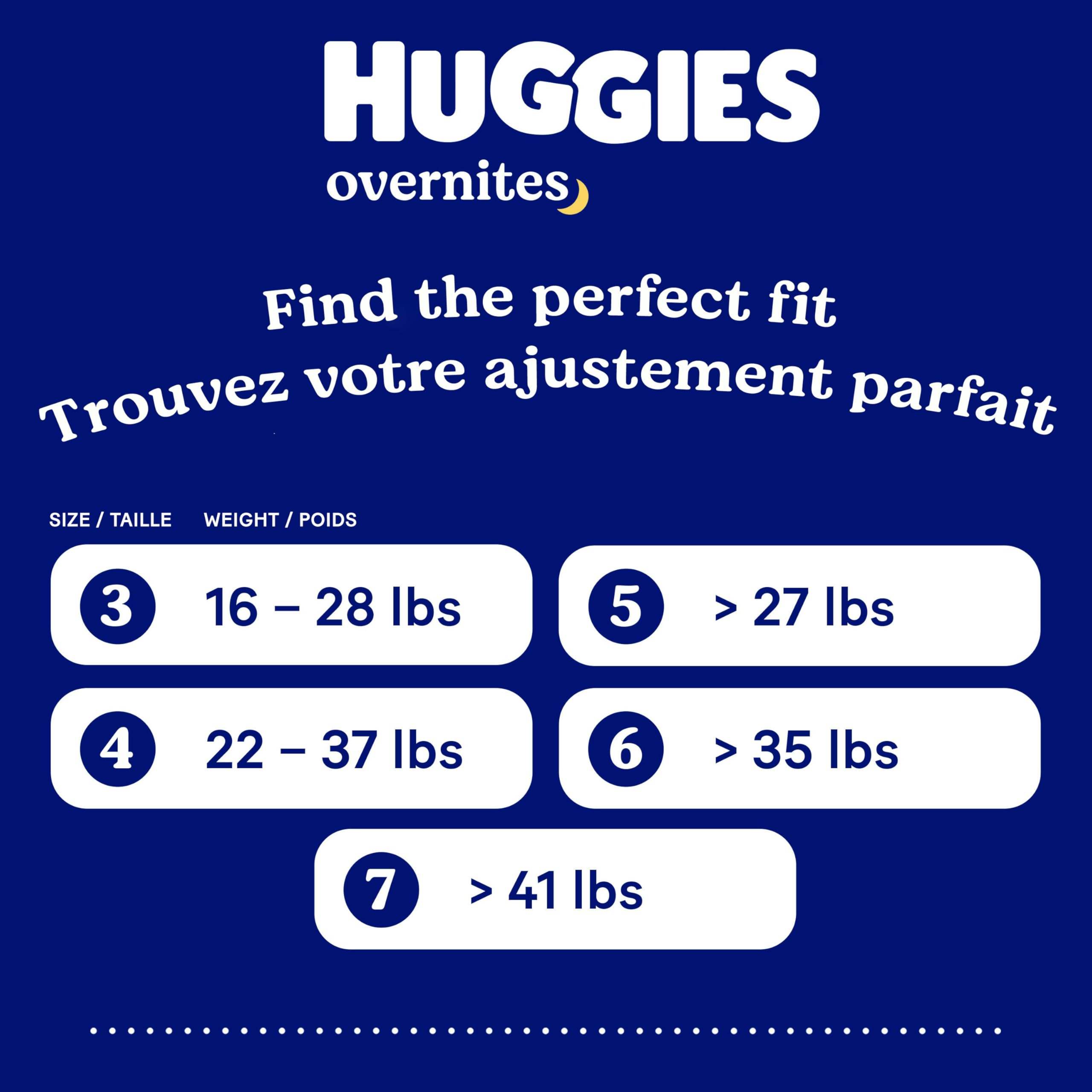 Huggies Overnites Size 4 Overnight Diapers (22-37 lbs), 58 Ct