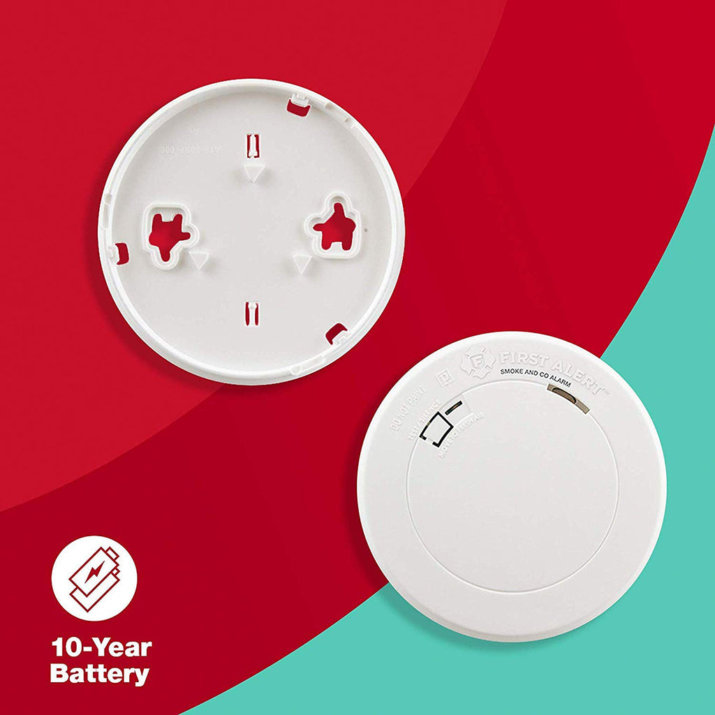 First Alert 10 Year Battery Smoke and Carbon Monoxide Alarm with Voice Alert, White, PRC710VA-6