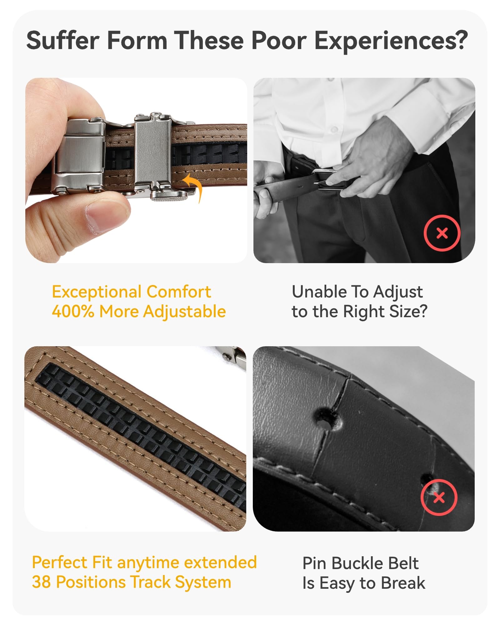 CHAOREN Ratchet Kids Belt - 1" Leather Dress Boys Belt - Adjustable for Formal Wear and School Uniform