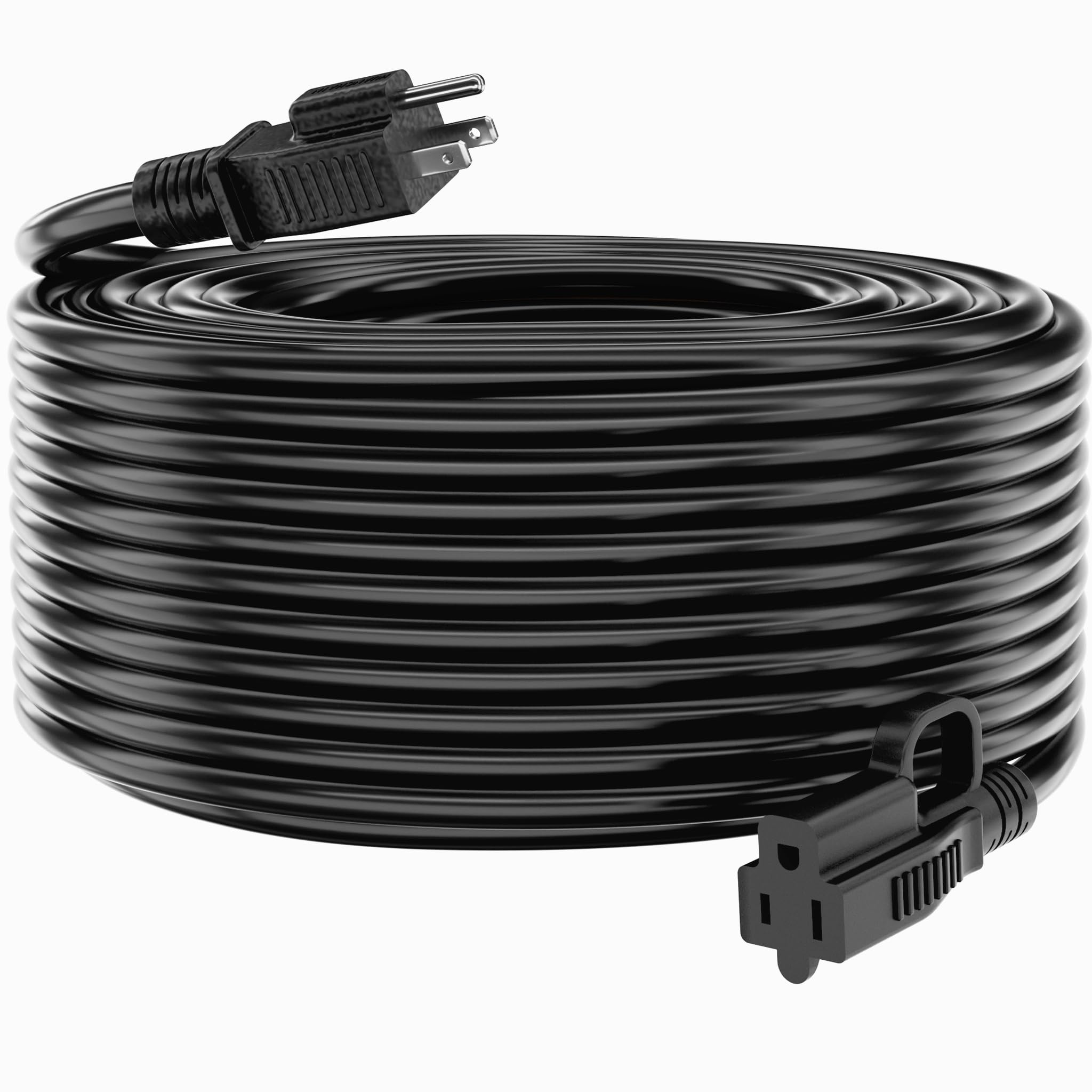HUANCHAIN Indoor Outdoor Black Extension Cord 15 ft Waterproof, 16/3 Gauge Flexible Cold-Resistant Appliance Extension Cable Outside, 13A 1625W 16AWG SJTW, 3 Prong Electric Cord, ETL