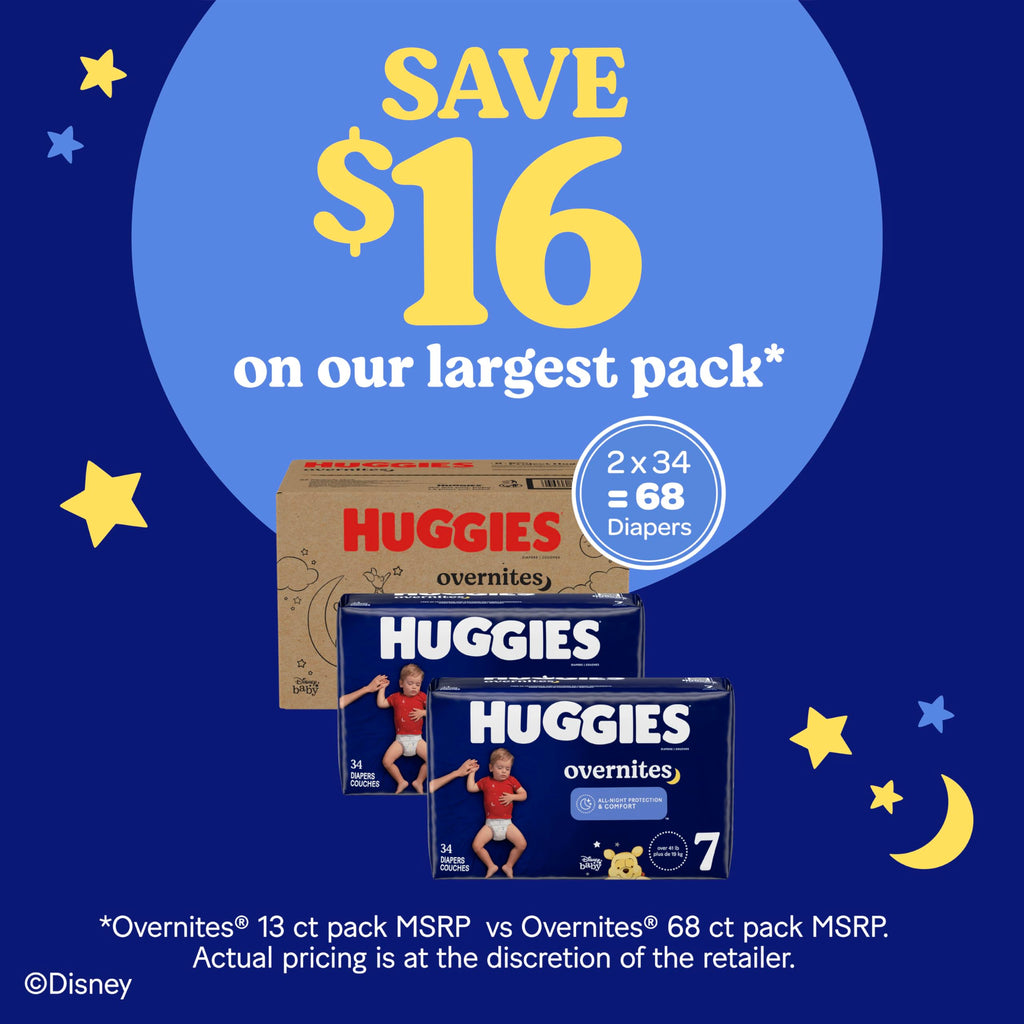 Huggies Overnites Size 4 Overnight Diapers (22-37 lbs), 58 Ct
