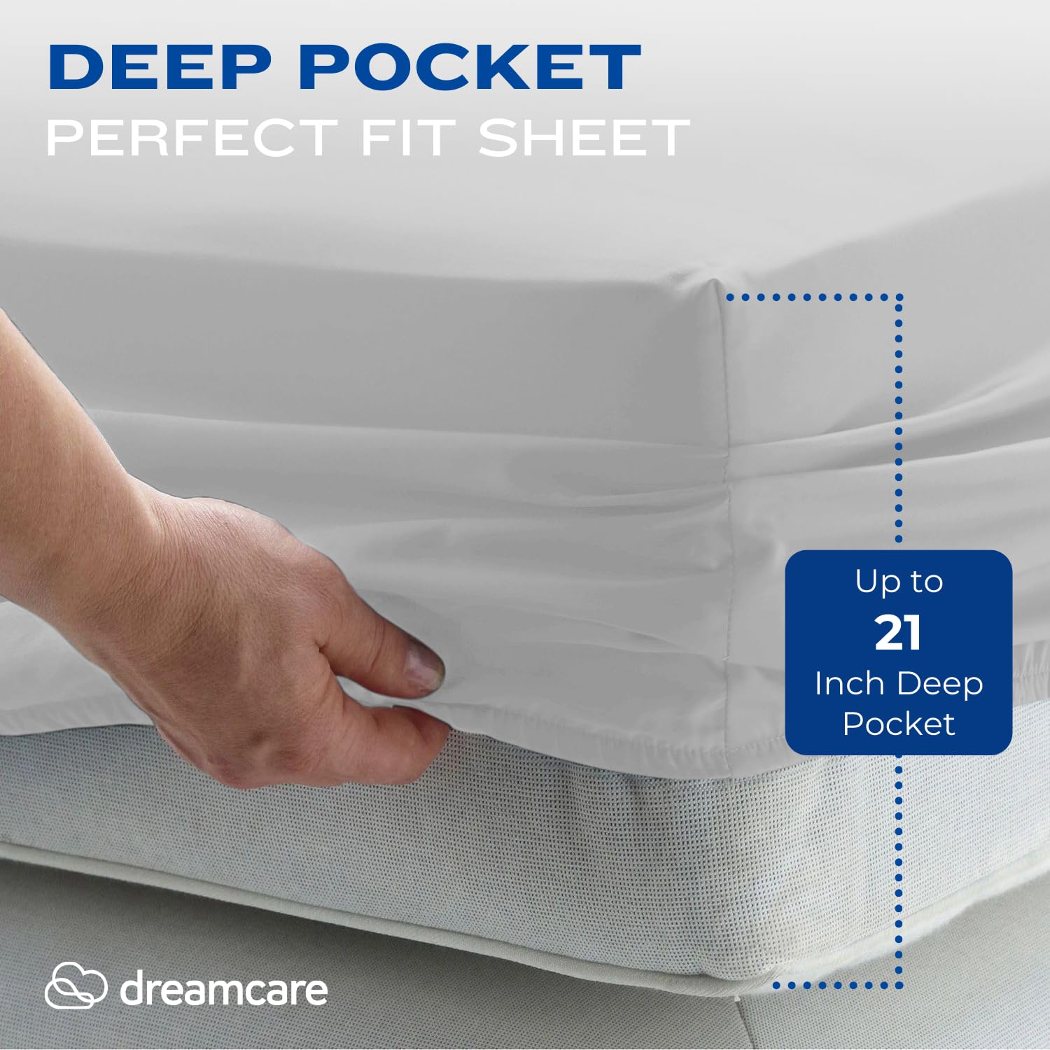 DREAMCARE Bedding Sets Queen - 4 Piece Queen Bed Sheets - Deep Pocket up to 15 in - Draps Lit Queen - Luxury Hotel Sheets & Pillowcases Set - Shrink & Fade Resistant (Queen, Black)