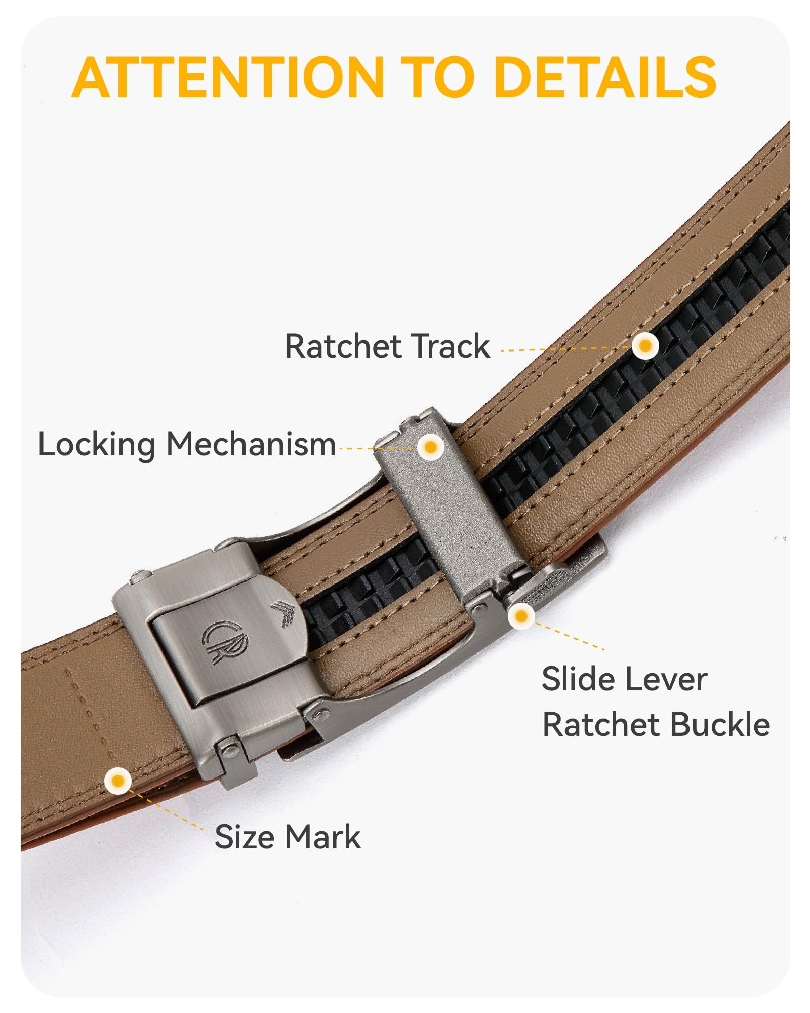 CHAOREN Ratchet Belts for Men 2 Pack - 1 3/8" Leather Belts Men