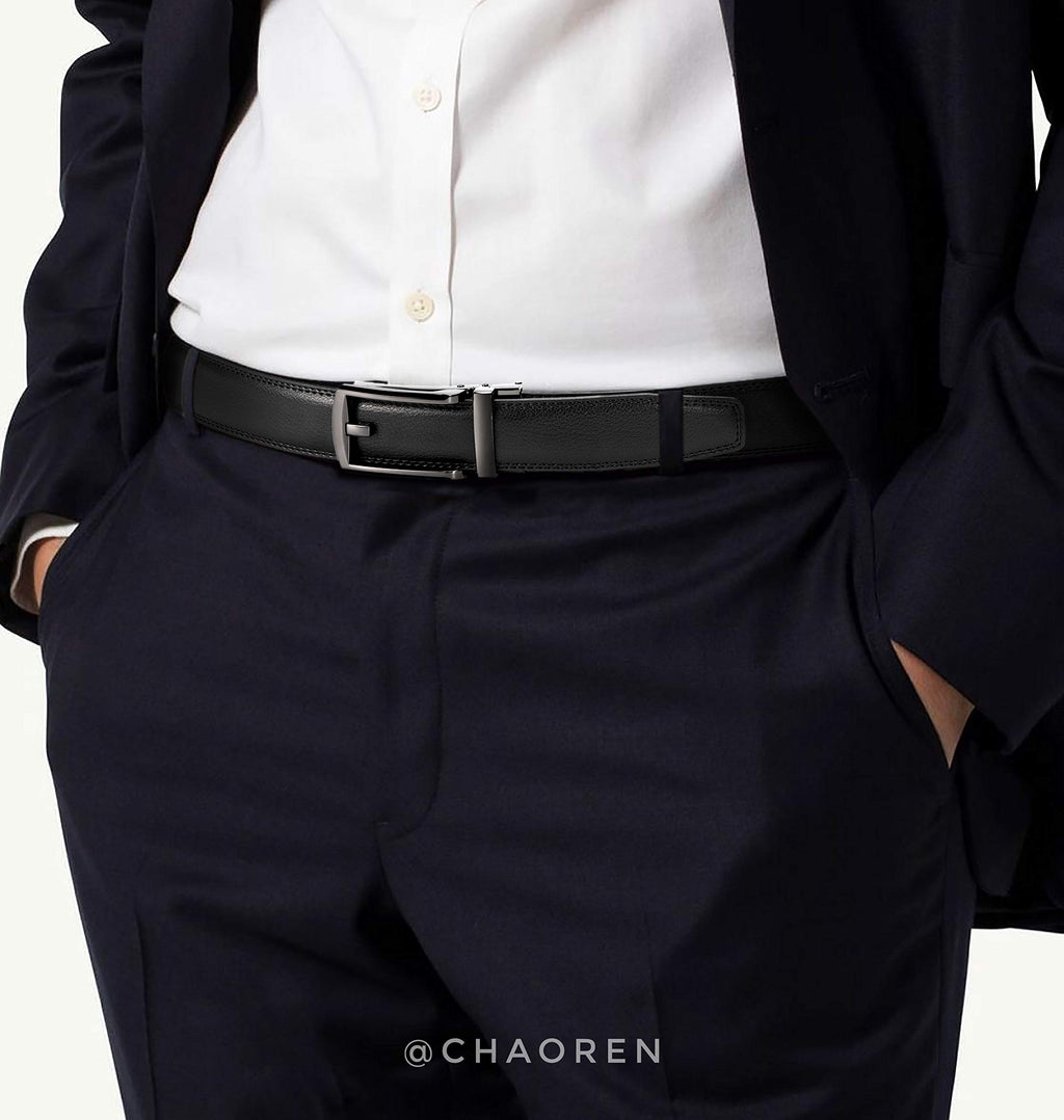 CHAOREN Ratchet Belts Men Buckley Belt, 1 1/4" Mens Belts Leather Dress Belt, Companion to Formal Suit