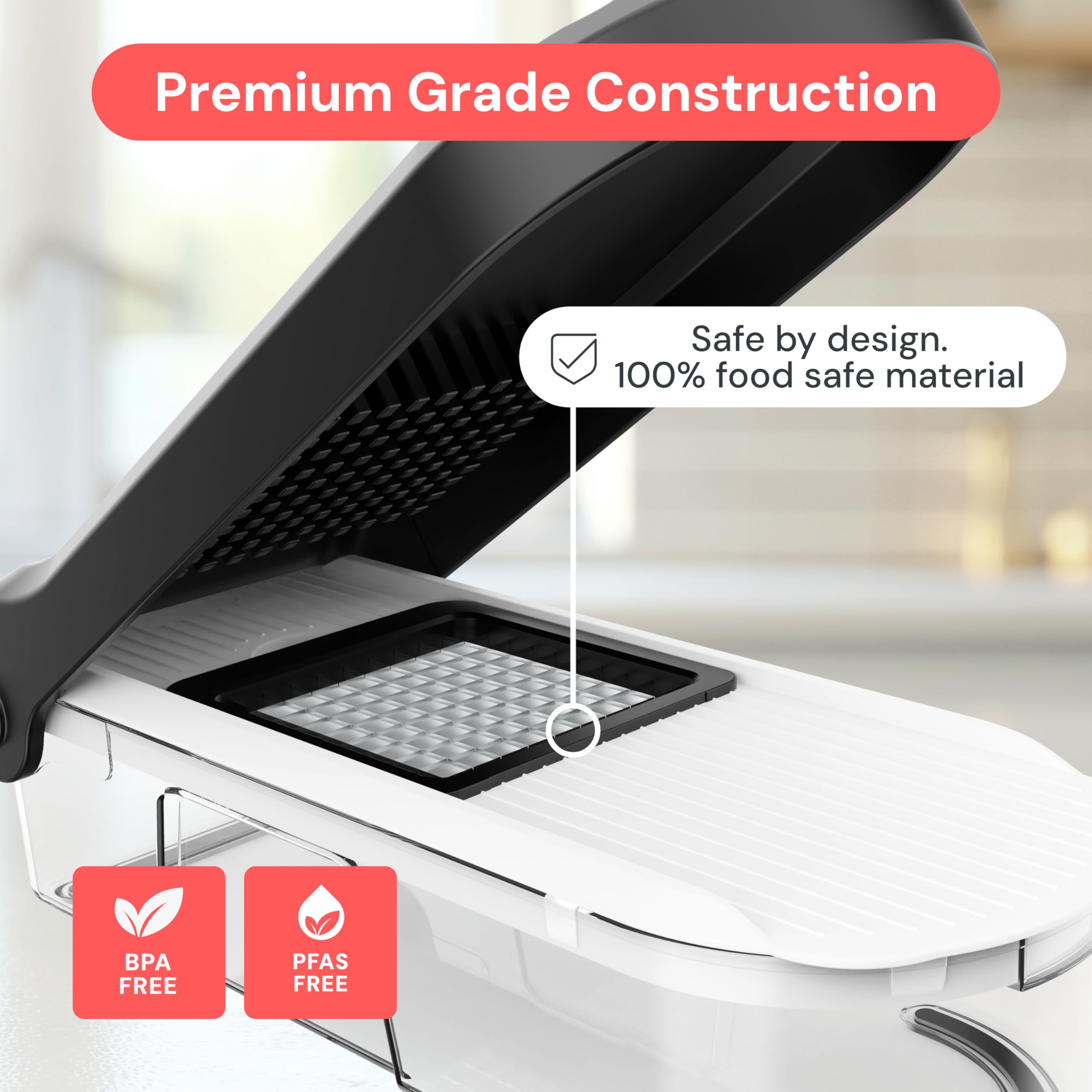 Fullstar Vegetable Chopper & Mandoline Slicer - Julienne Cutter Dicer Grater for Food Veggie Onion Cucumber Tomato Salad Potato Cheese - Kitchen Essentials & Gadgets (Compact 6-in-1, White)