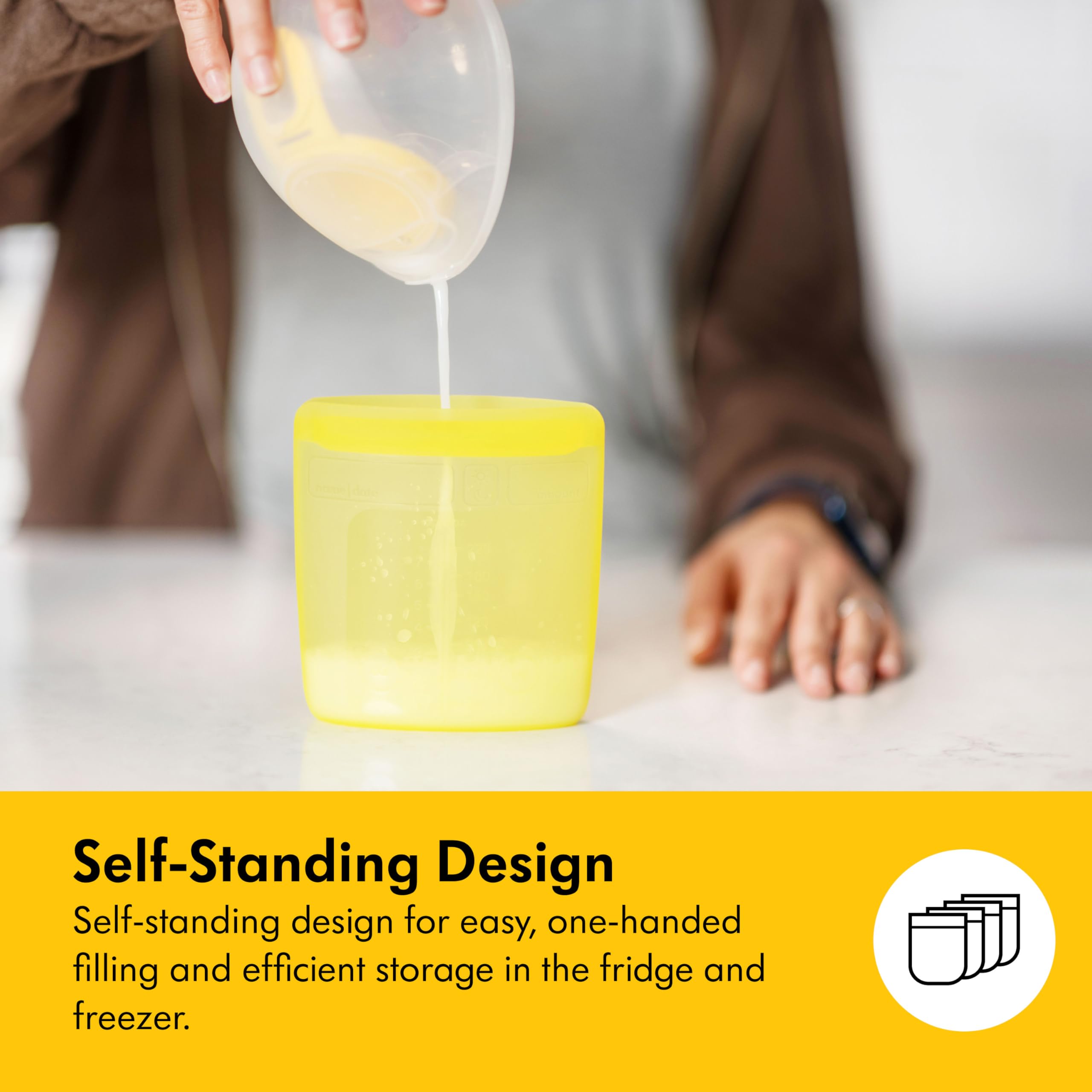 Medela Easy Pour Disposable Breast Milk Storage Bags, 7 oz/210 ml Capacity, Leakproof Design with Milk Protection, Made Without BPA, Pack of 100