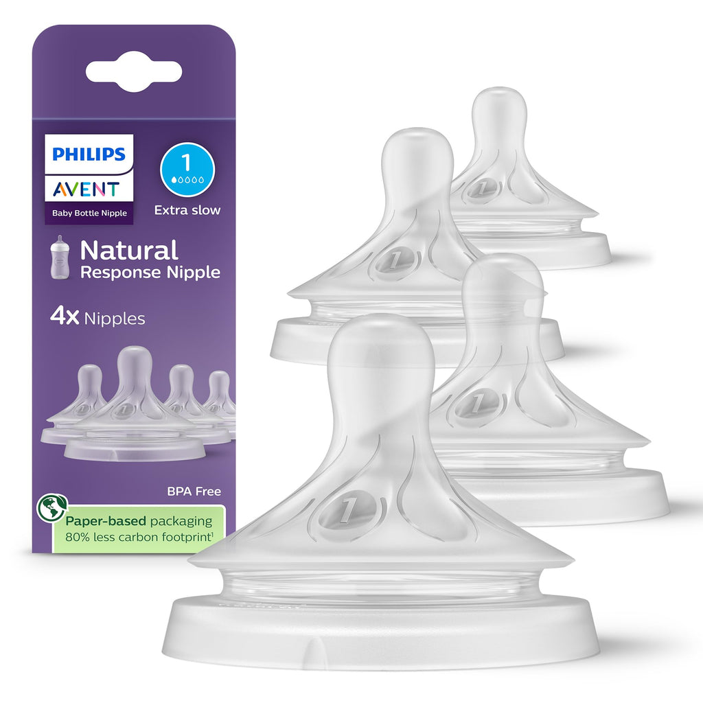 Philips Avent Natural Response Nipples, Extra Fast Flow (Flow 5), 6m+, 4-pack, SCY965/44