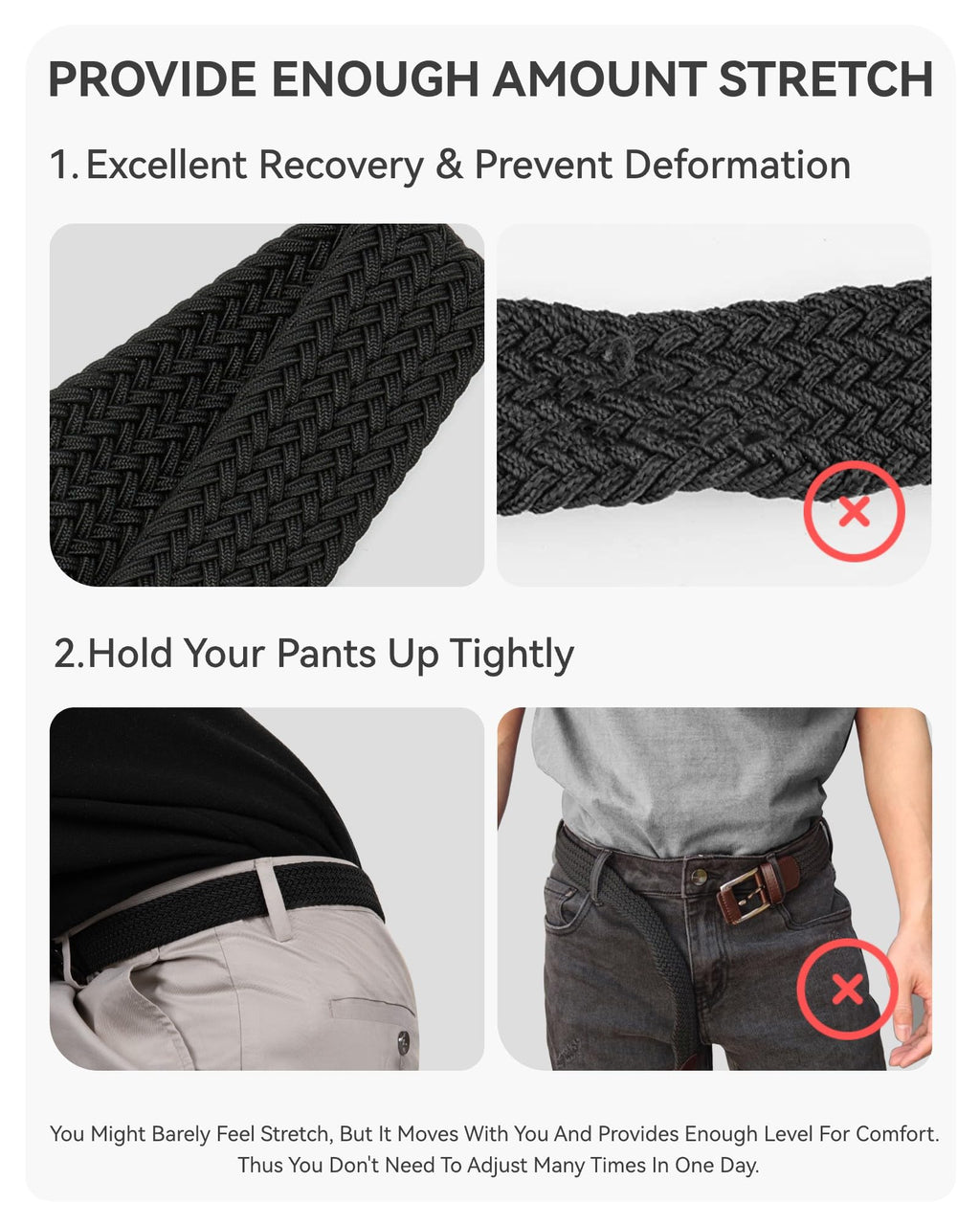 CHAOREN Woven Kids Belt, 1.2" Elastic Boys Belt for Sport, Casual Youth Baseball Belt