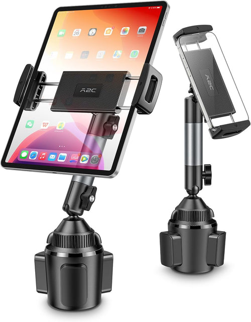Support tablette pour porte-gobelet, bras réglable en aluminium et base noire