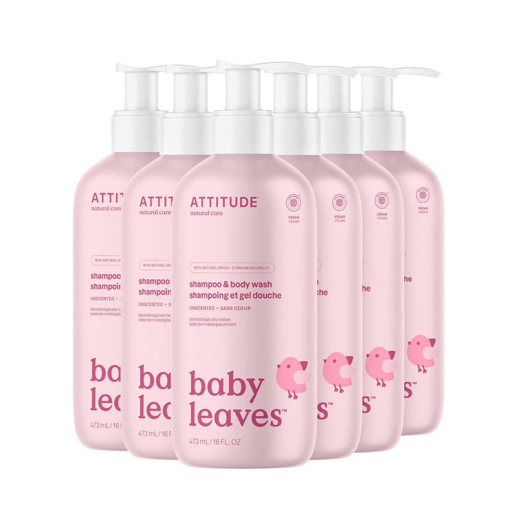 ATTITUDE Baby 2-in-1 Shampoo and Body Wash, Made in Canada, EWG Verified, Dermatologically Tested, Vegan, Good Night, 473 mL