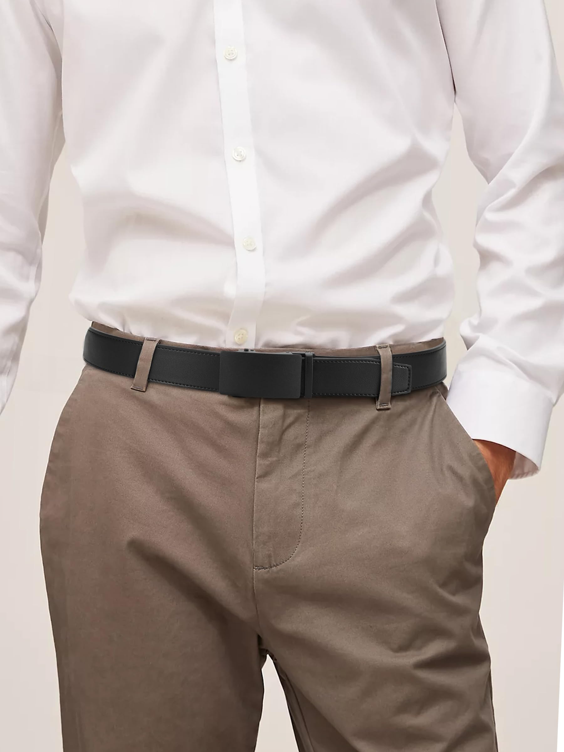CHAOREN Ratchet Belts Men, 1 3/8" Mens Belts Leather for Dress, Micro Adjustable Fit Everywhere