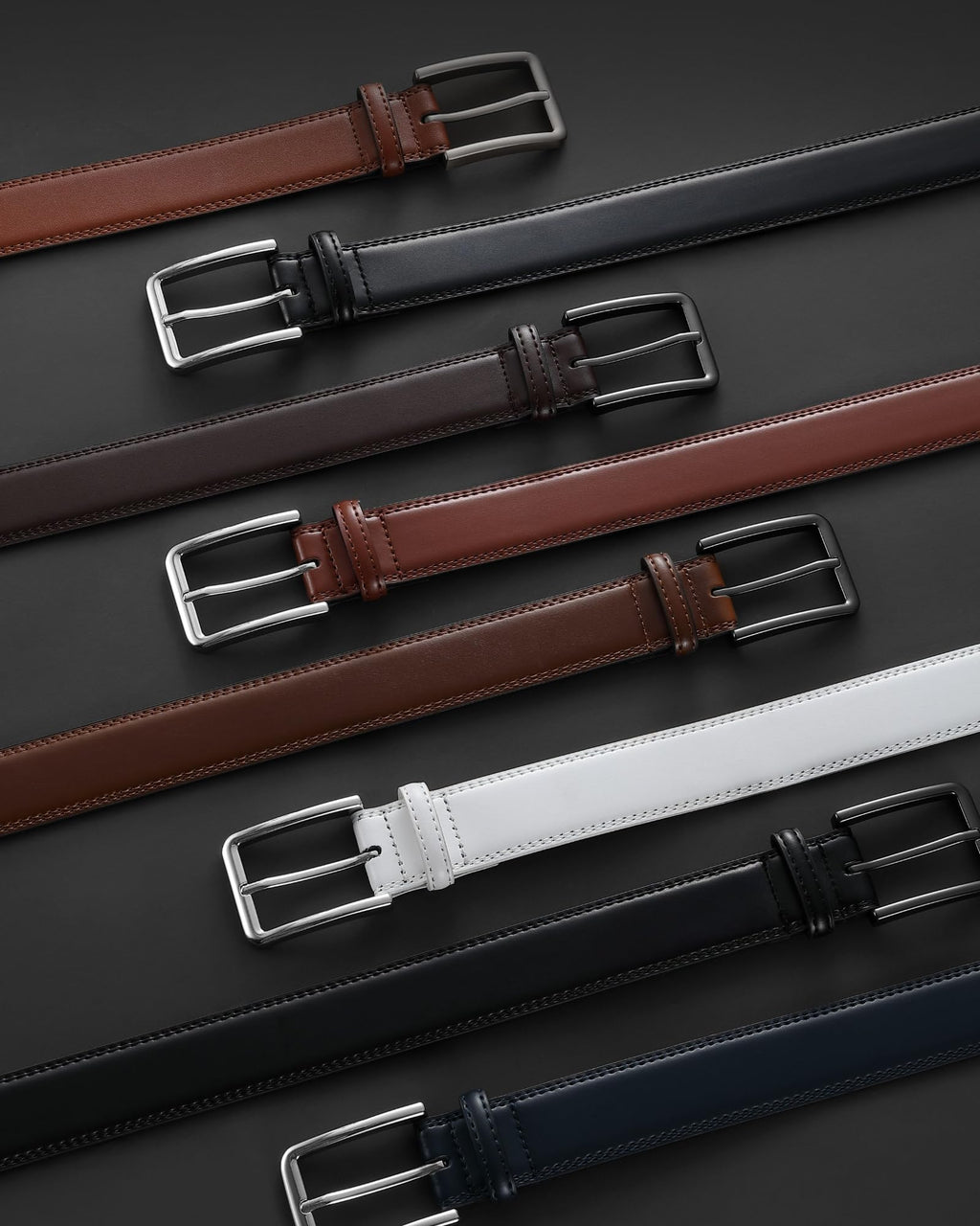 CHAOREN Leather Belts for Men - 1 3/8" Dress Belts Men - Considerate Gift for Work Business Casual Jeans