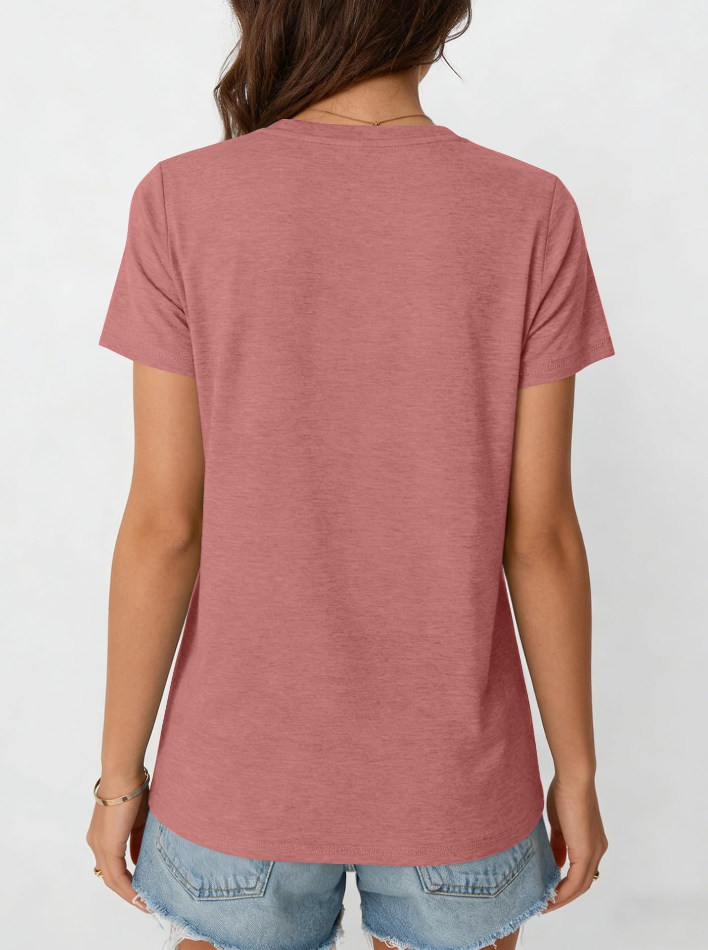 isermeo Women's Summer Short Sleeve Tops Casual Crewneck Fashion Pleated T-Shirts Blouses Trendy 2026 S-XXL