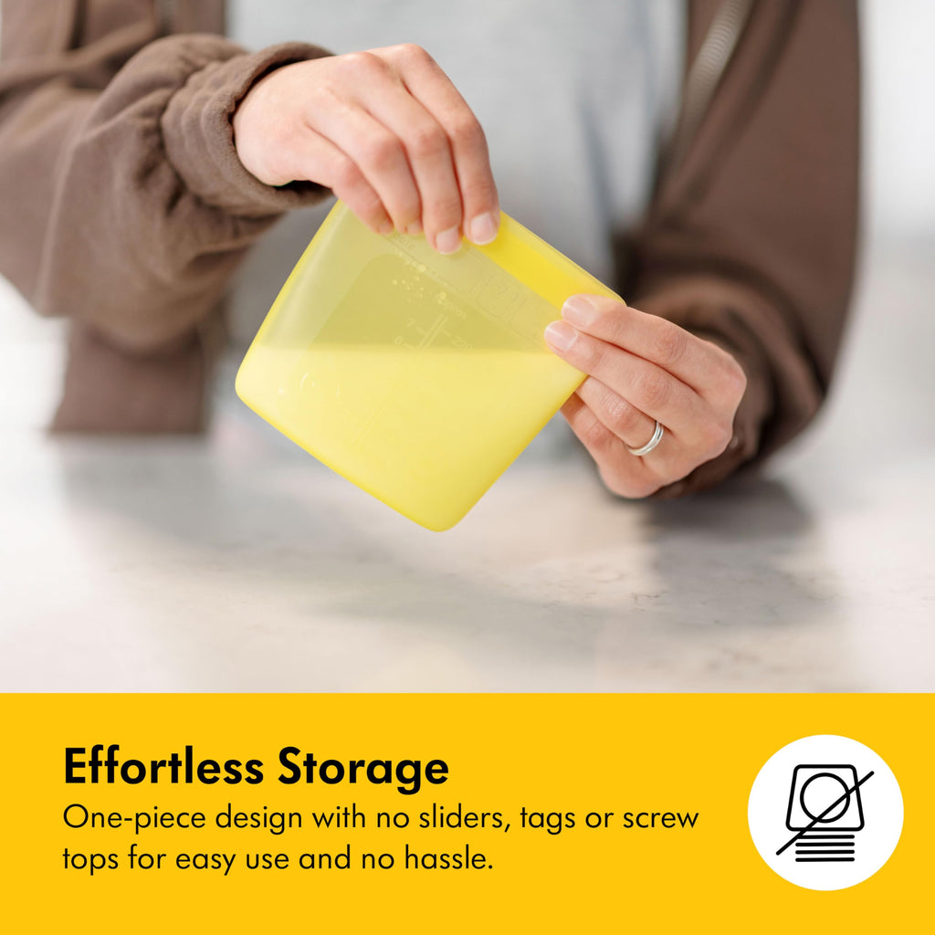 Medela Easy Pour Disposable Breast Milk Storage Bags, 7 oz/210 ml Capacity, Leakproof Design with Milk Protection, Made Without BPA, Pack of 100