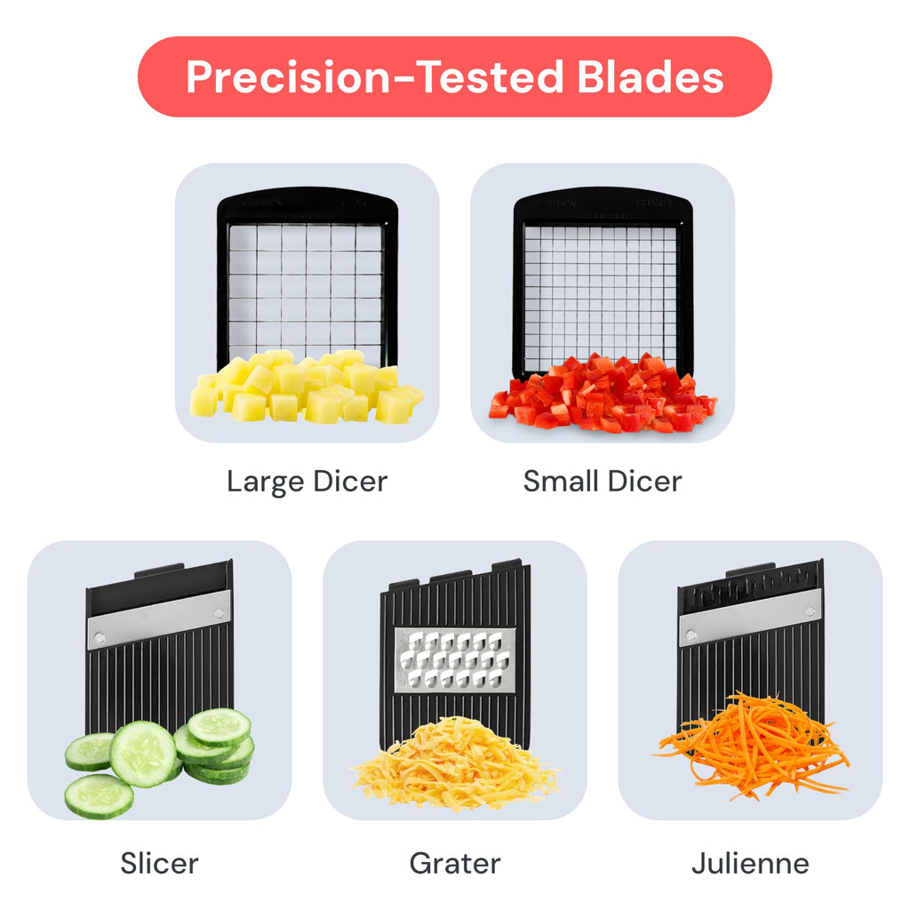 Fullstar Vegetable Chopper & Mandoline Slicer - Julienne Cutter Dicer Grater for Food Veggie Onion Cucumber Tomato Salad Potato Cheese - Kitchen Essentials & Gadgets (Compact 6-in-1, White)