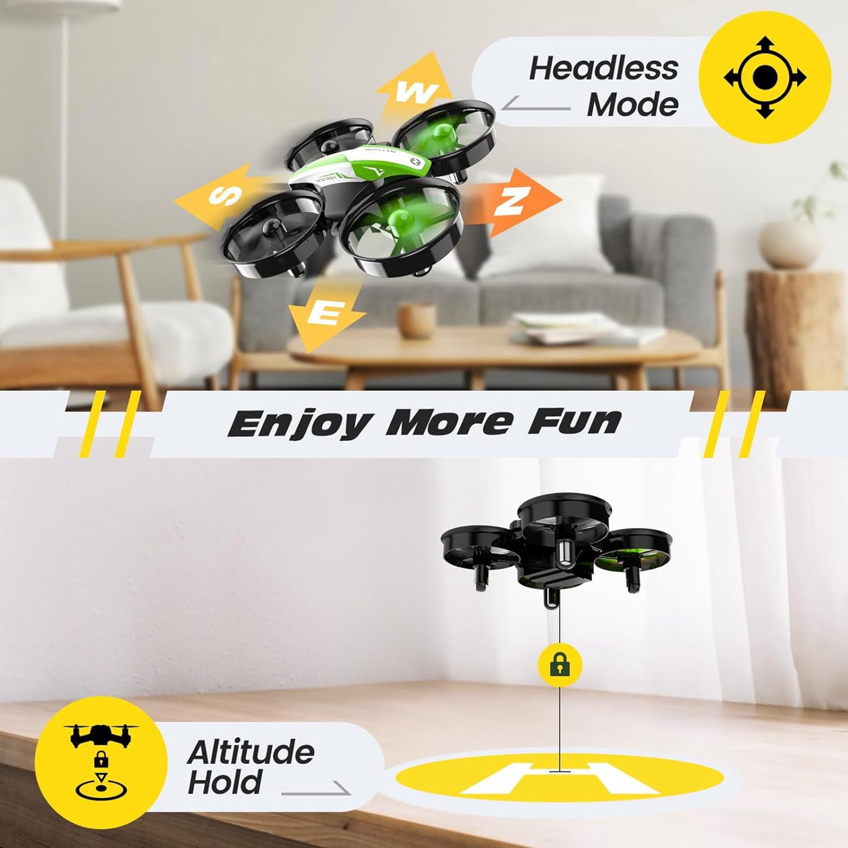 Holy Stone Mini Drone for Kids and Beginners RC Nano Quadcopter Indoor Small Helicopter Plane with Auto Hovering, 3D Flip, Headless Mode and 3 Batteries, Great Gift Toy for Boys and Girls