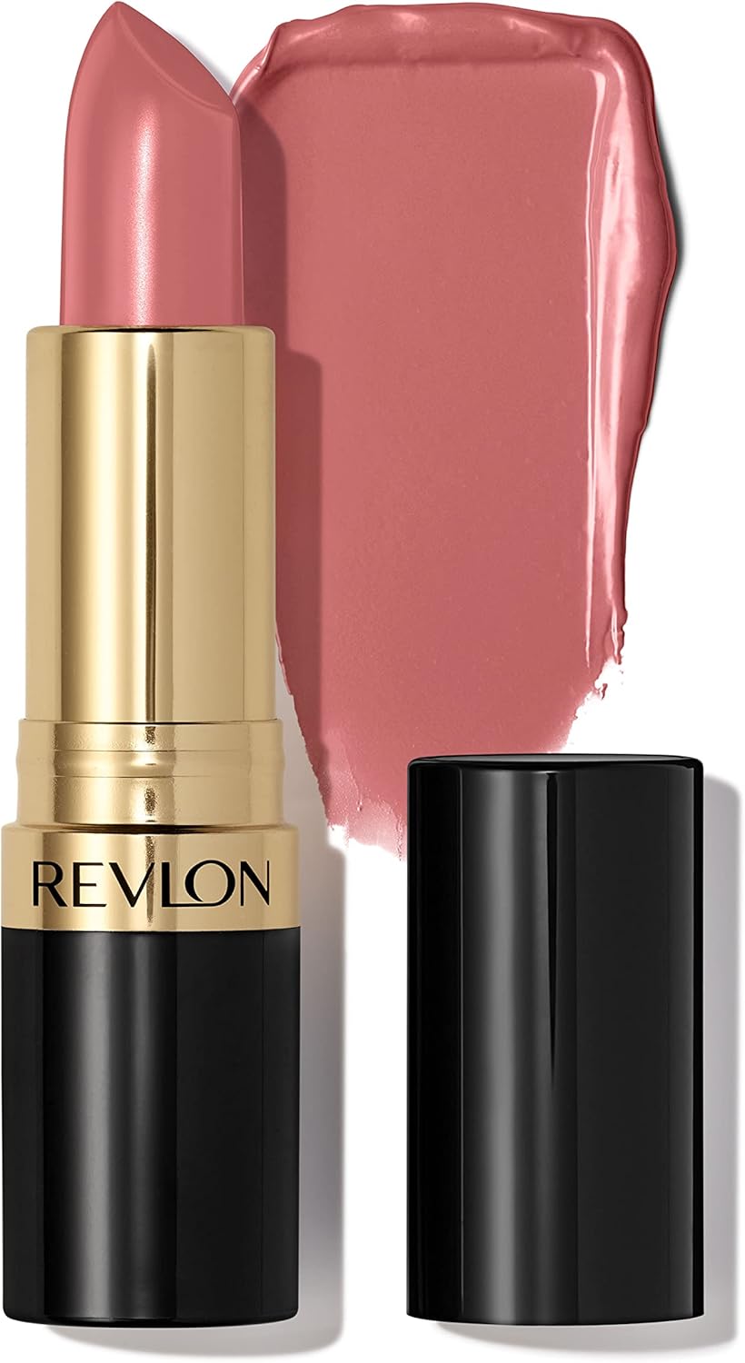 REVLON Lipstick, Super Lustrous Lipstick, Creamy Formula For Soft, Fuller-Looking Lips, Moisturized Feel, 755 Bare It All, 0.15 oz