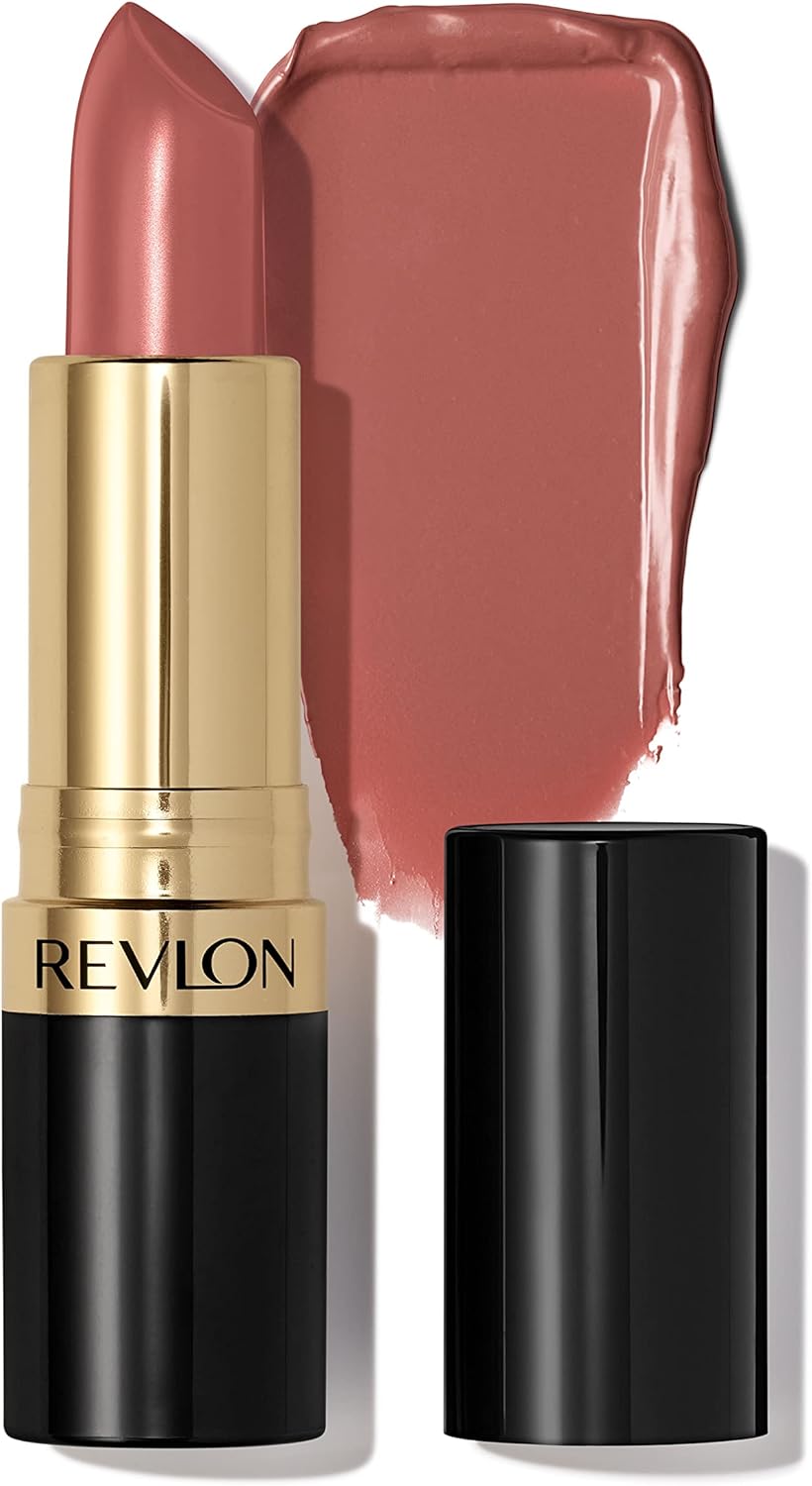 REVLON Lipstick, Super Lustrous Lipstick, Creamy Formula For Soft, Fuller-Looking Lips, Moisturized Feel, 755 Bare It All, 0.15 oz