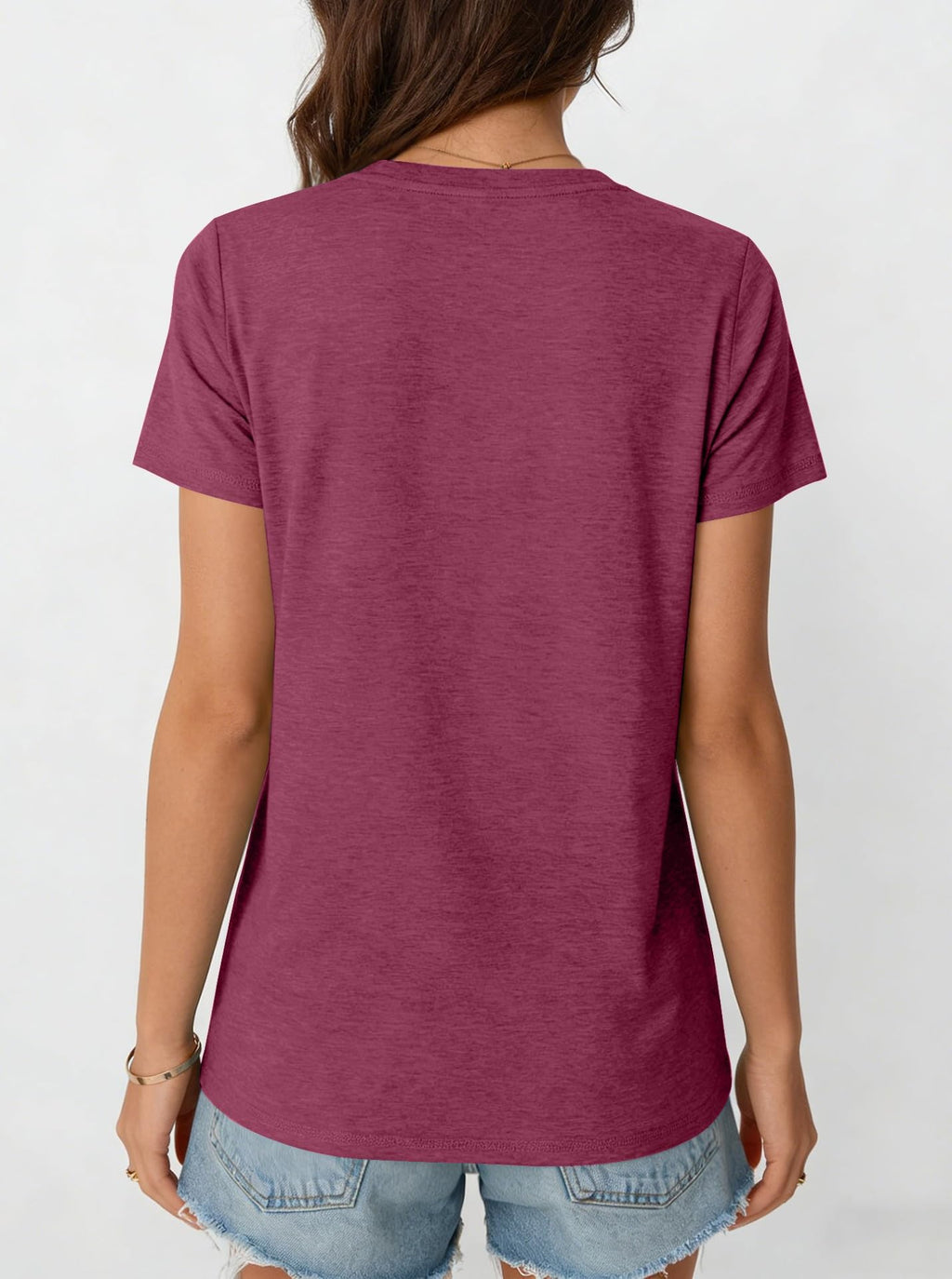 isermeo Women's Summer Short Sleeve Tops Casual Crewneck Fashion Pleated T-Shirts Blouses Trendy 2026 S-XXL