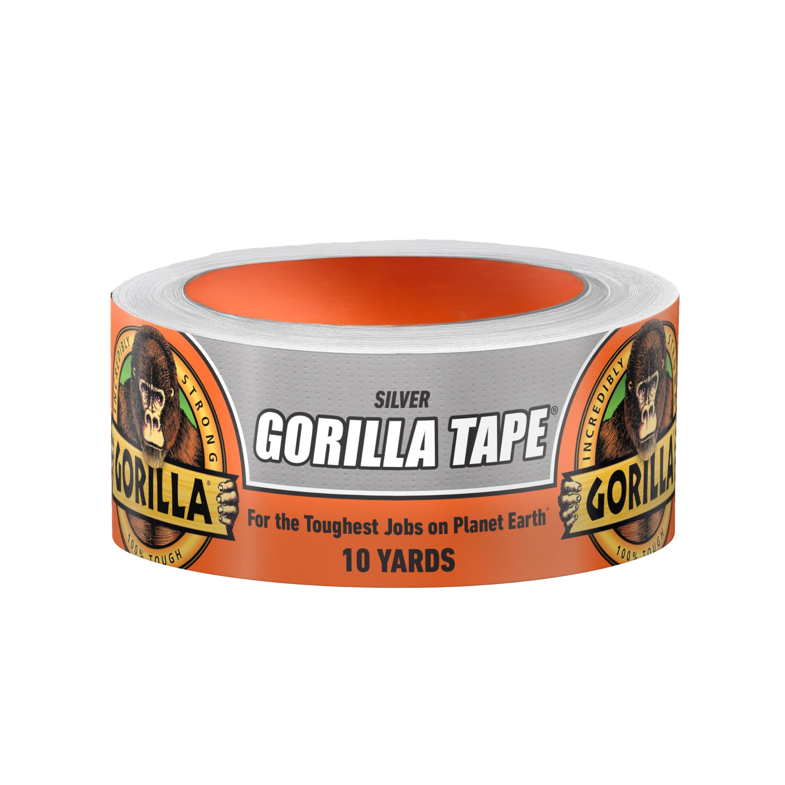 Rouleau de ruban adhésif Gorilla Tape gris argent, 10 yards, surface tissée
