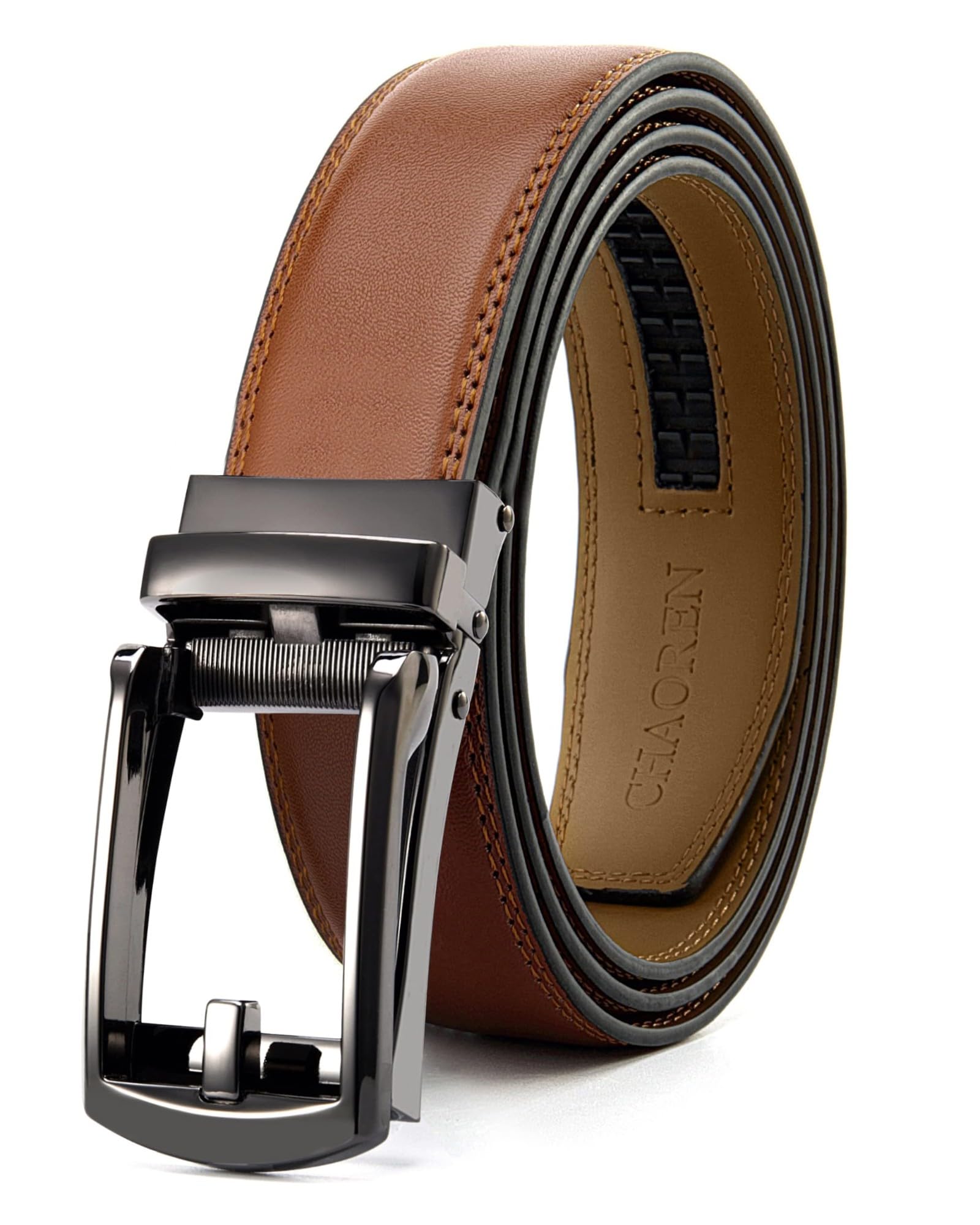 CHAOREN Kids Belt, 1 1/4" Ratchet Boys Belt with Dress Leather, Adjustable for Casual and Formal Wear