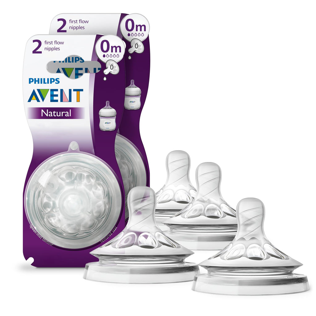 Philips Avent Natural Response Nipples, Extra Fast Flow (Flow 5), 6m+, 4-pack, SCY965/44
