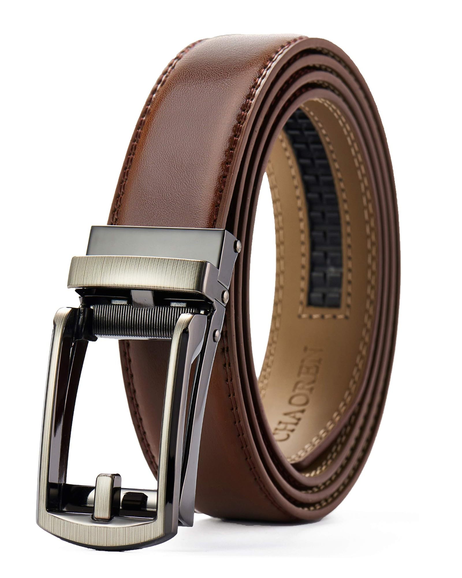 CHAOREN Kids Belt, 1 1/4" Ratchet Boys Belt with Dress Leather, Adjustable for Casual and Formal Wear
