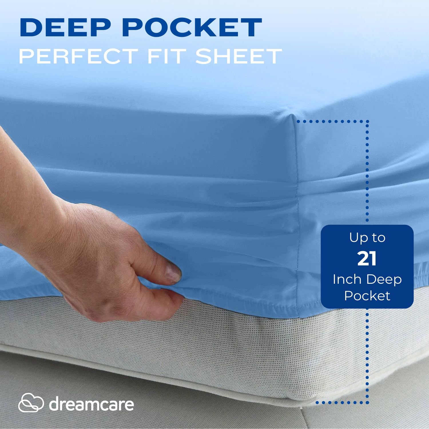 DREAMCARE Bedding Sets Queen - 4 Piece Queen Bed Sheets - Deep Pocket up to 15 in - Draps Lit Queen - Luxury Hotel Sheets & Pillowcases Set - Shrink & Fade Resistant (Queen, Black)