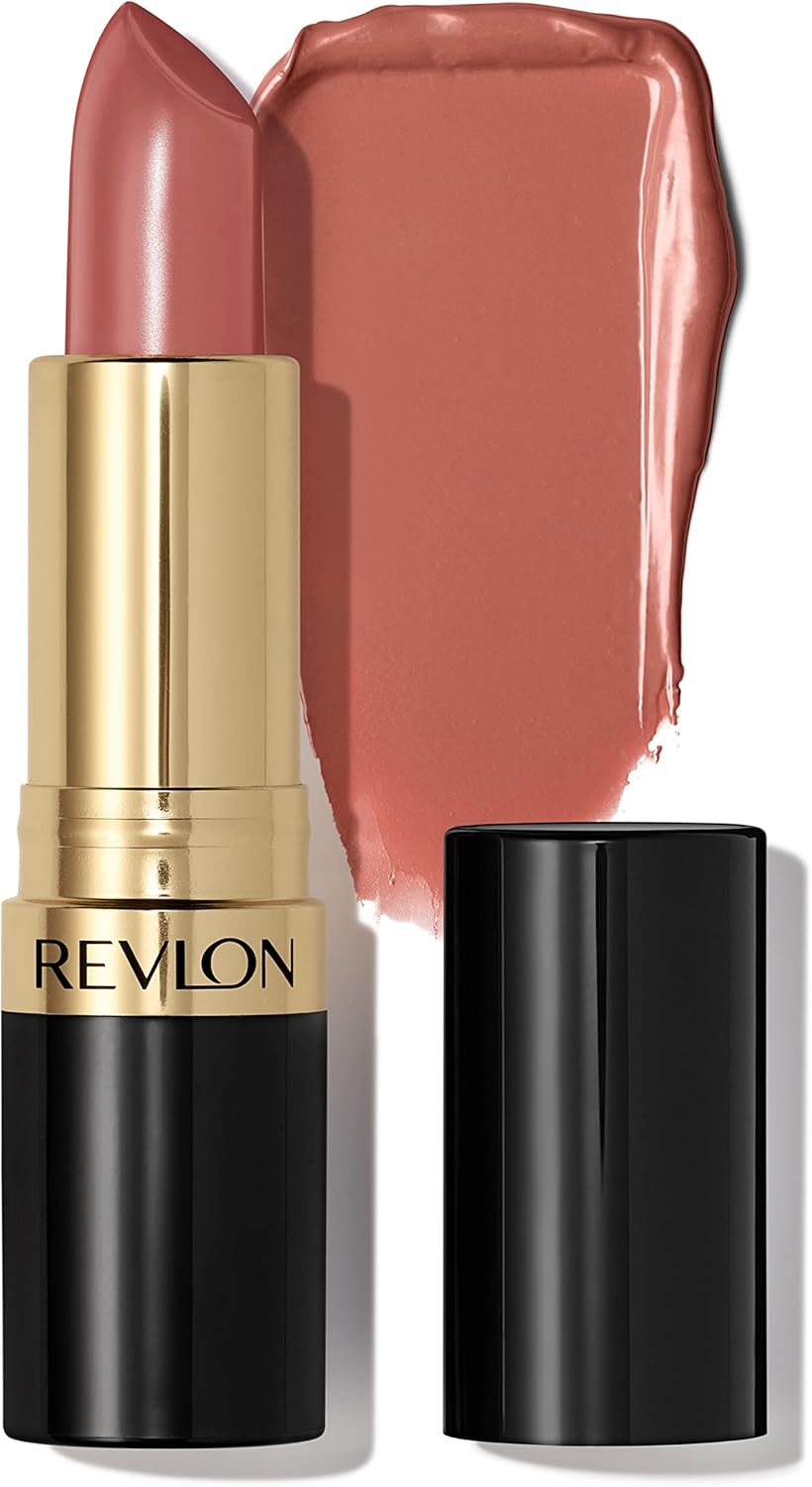 REVLON Lipstick, Super Lustrous Lipstick, Creamy Formula For Soft, Fuller-Looking Lips, Moisturized Feel, 755 Bare It All, 0.15 oz