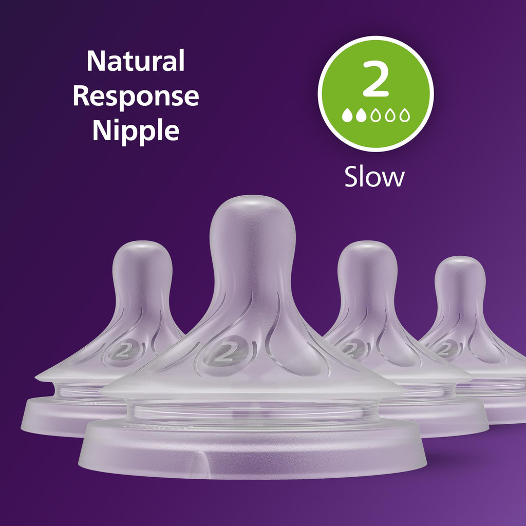 Philips Avent Natural Response Nipples, Extra Fast Flow (Flow 5), 6m+, 4-pack, SCY965/44